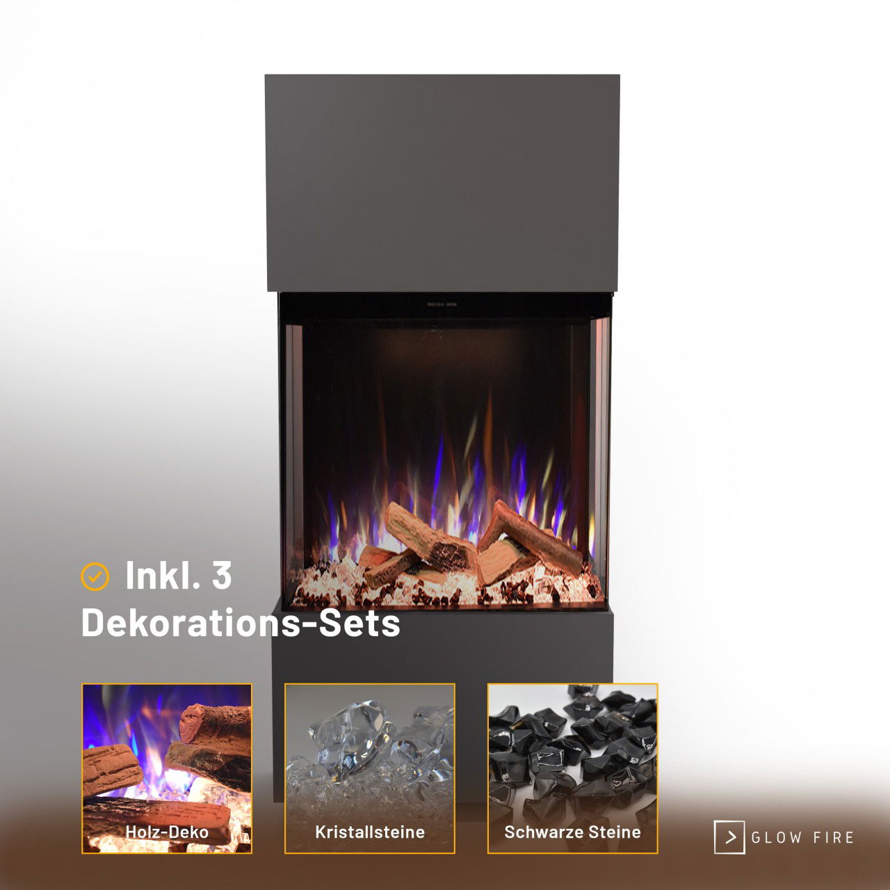 Glow Fire PR11 Grau Elektrokamin