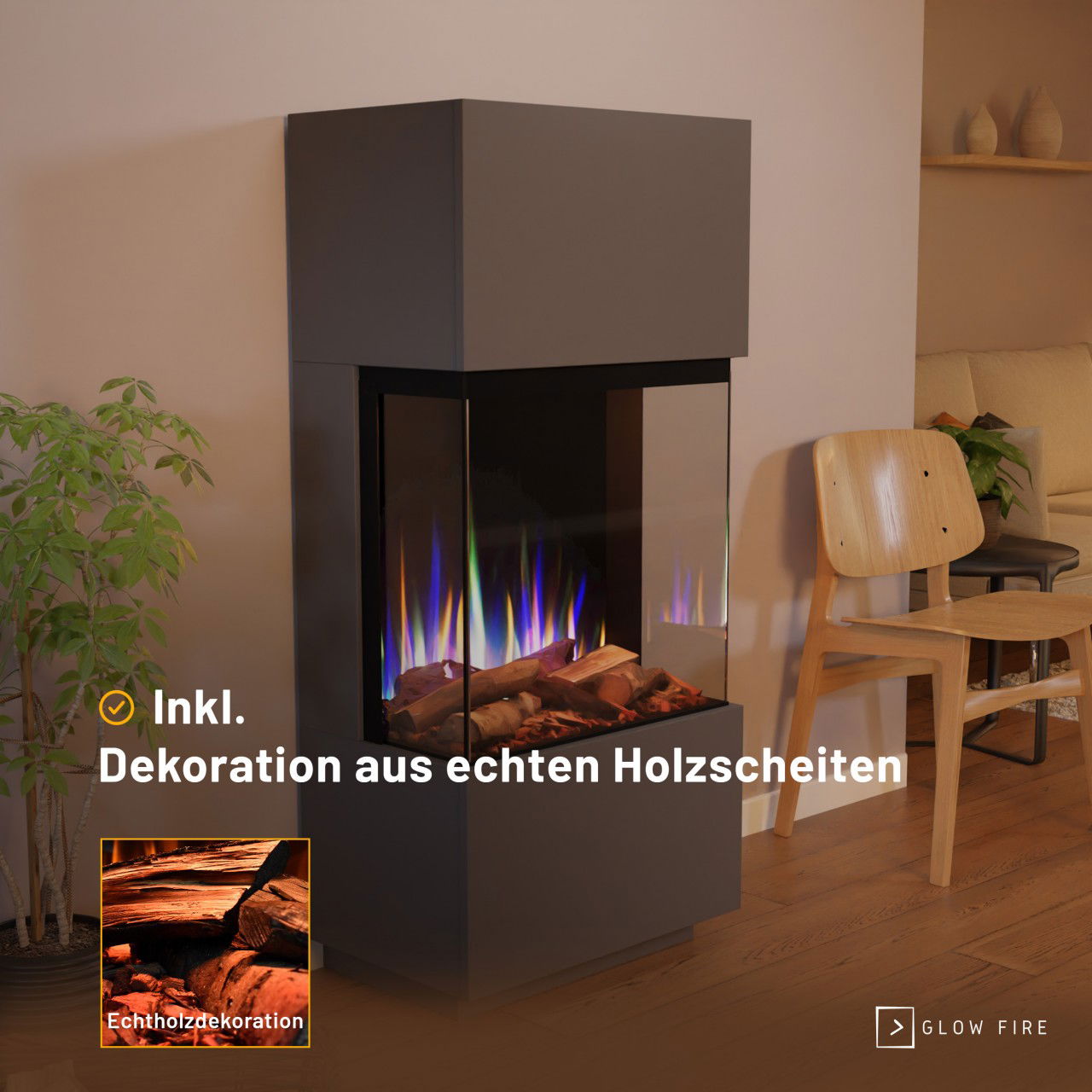 Glow Fire PR11 Grau Elektrokamin