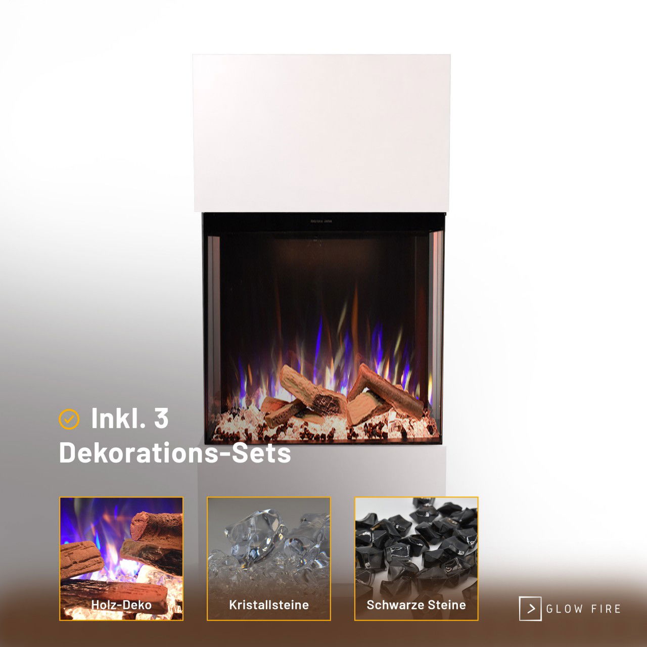 Glow Fire PR11 Weiss Elektrokamin