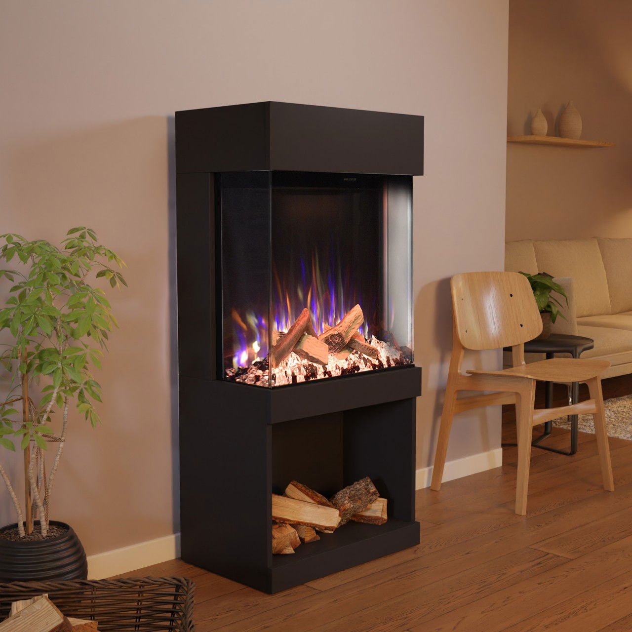 Glow Fire PR12 Schwarz Elektrokamin