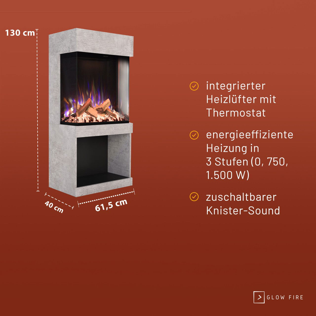 Glow Fire PR12 Beton Elektrokamin