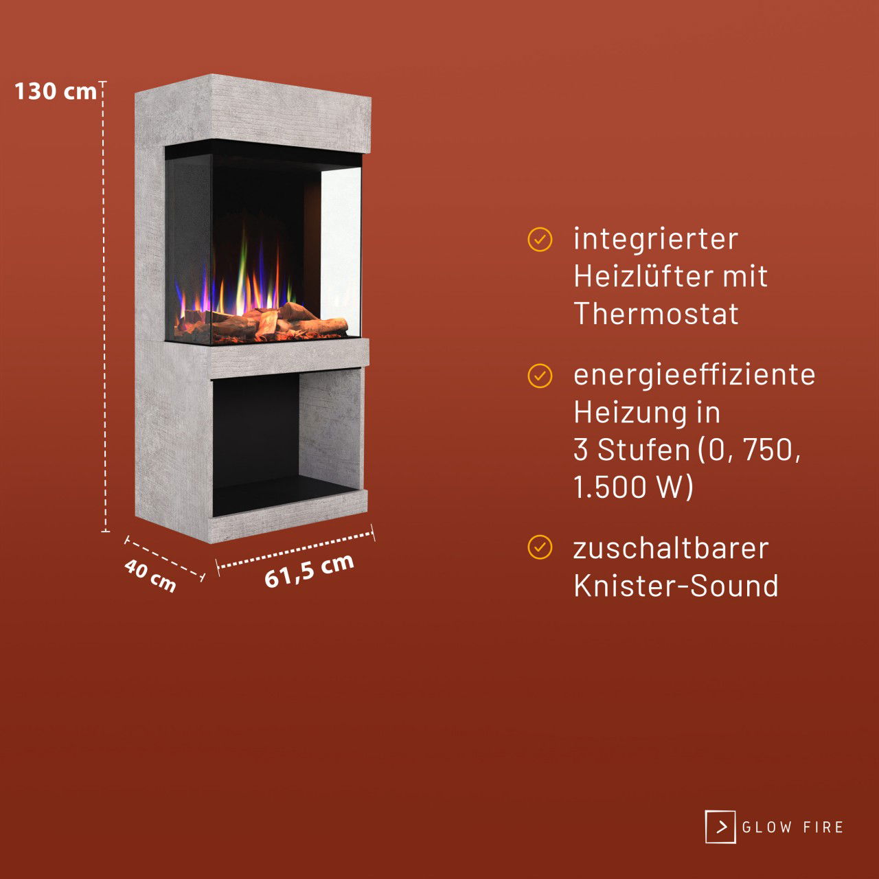 Glow Fire PR12 Beton Elektrokamin