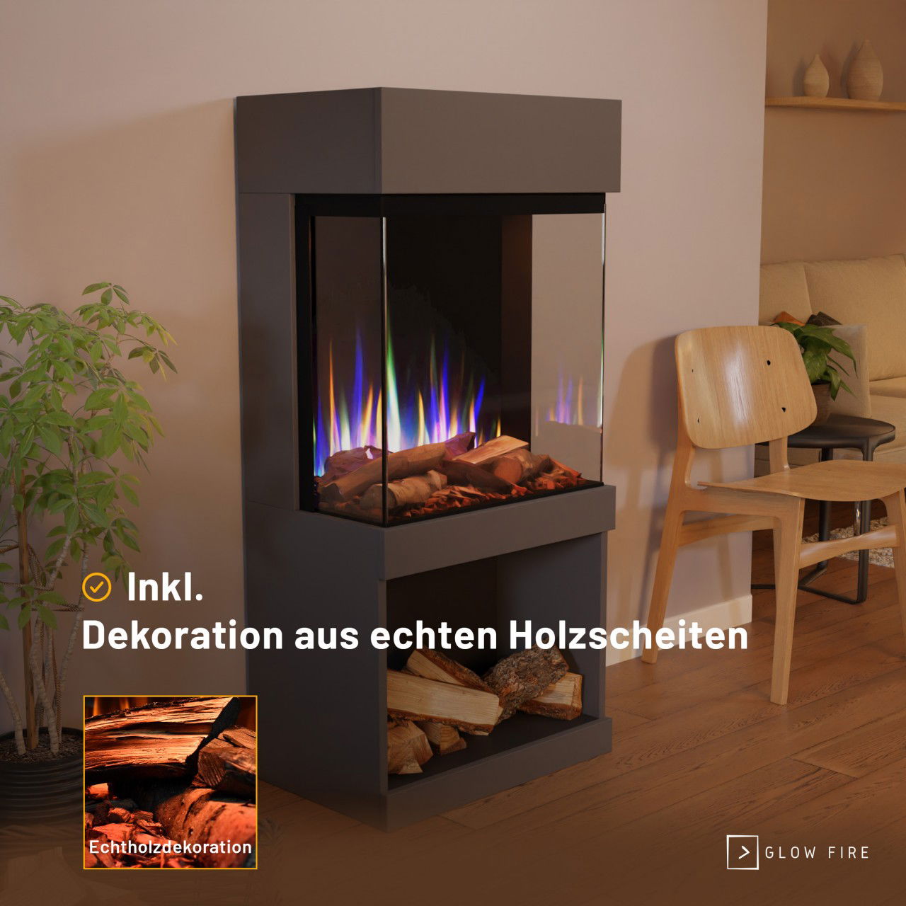 Glow Fire PR12 Grau Elektrokamin