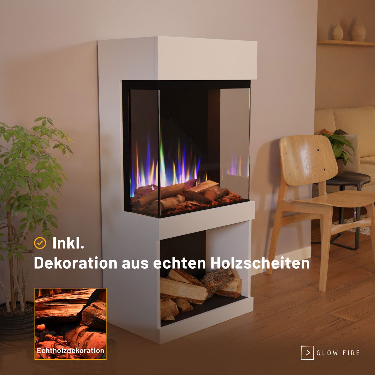 Glow Fire PR12 Weiss Elektrokamin