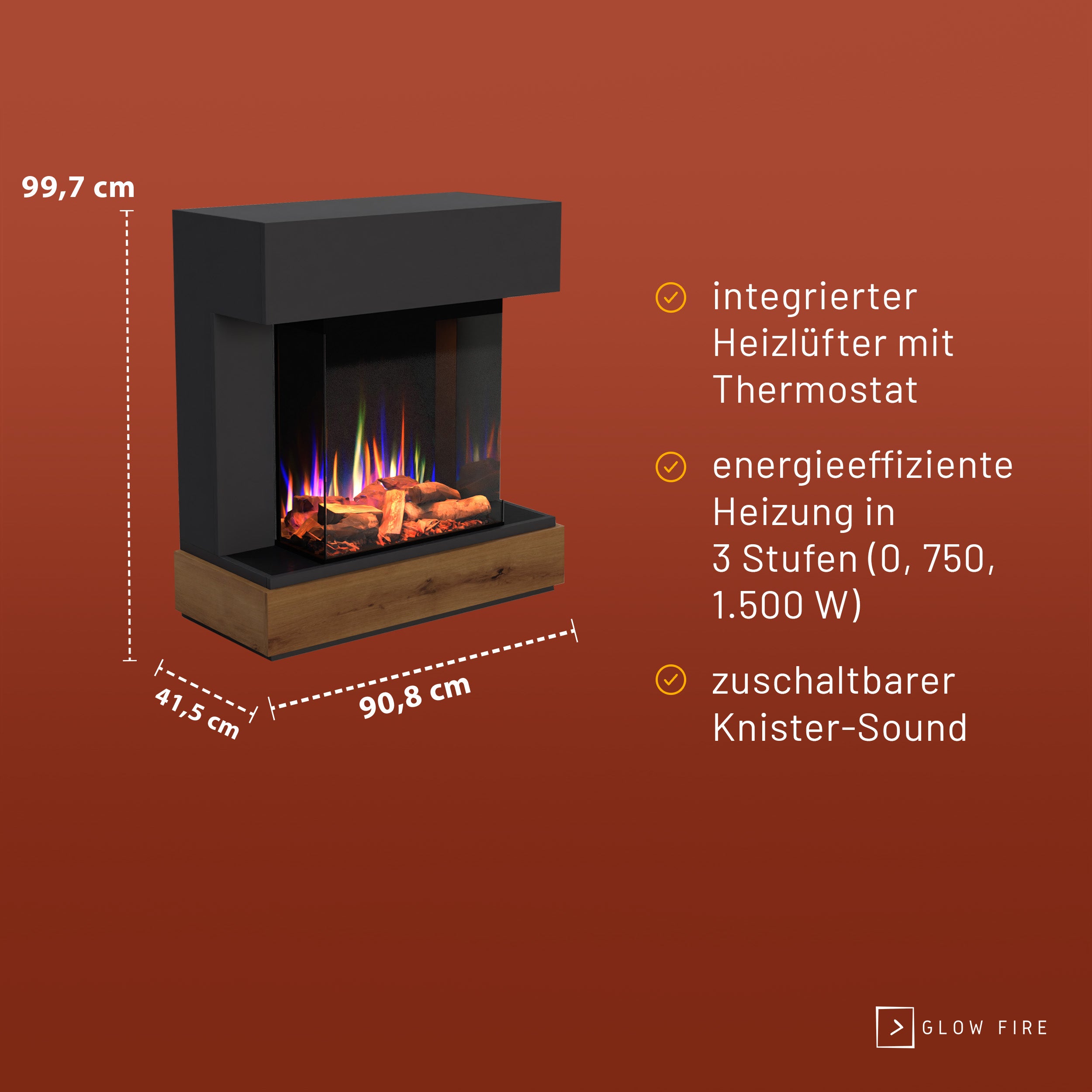 Glow Fire PR13 Elektrokamin E-Motion 3D