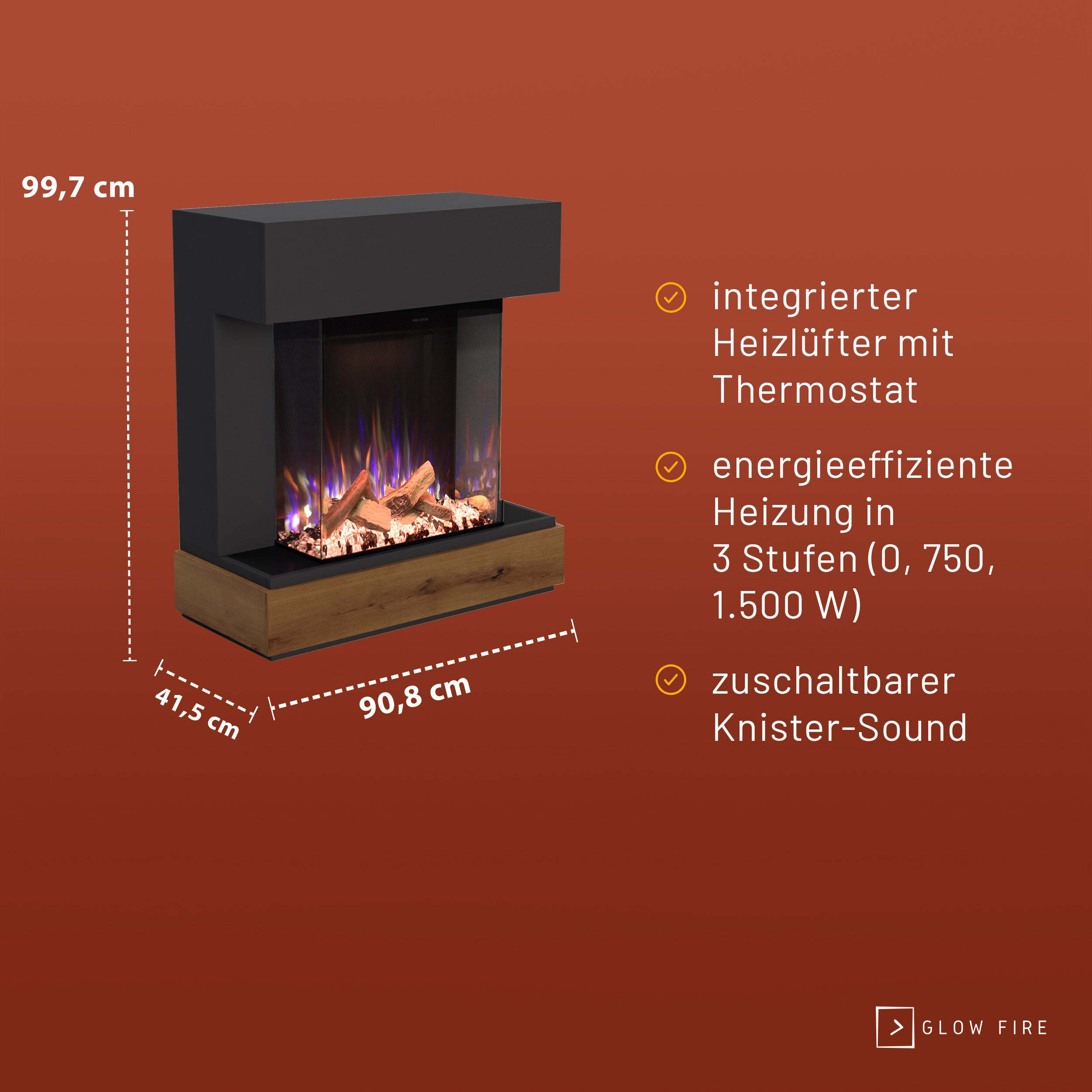 Glow Fire PR13 Elektrokamin E-Motion 3D