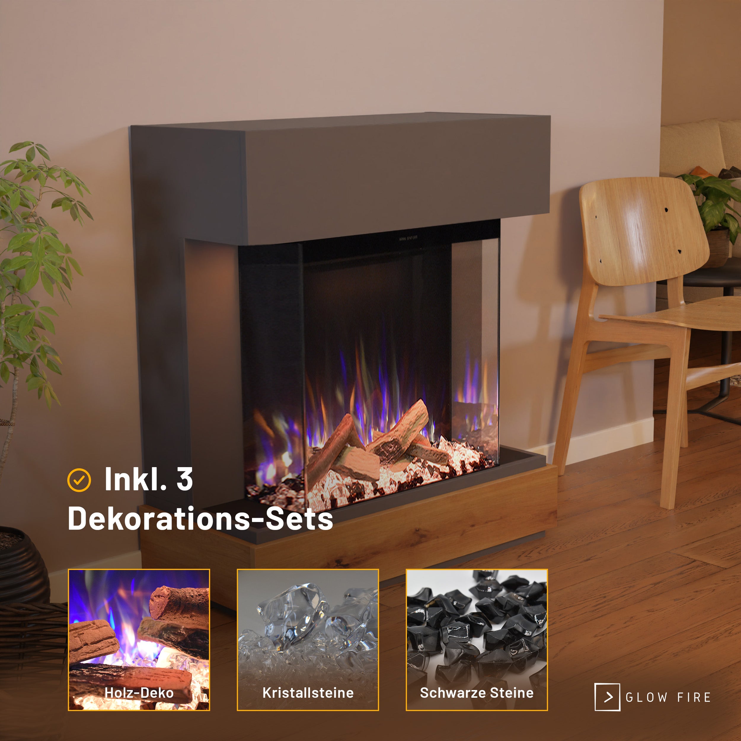 Glow Fire PR13 Elektrokamin E-Motion 3D