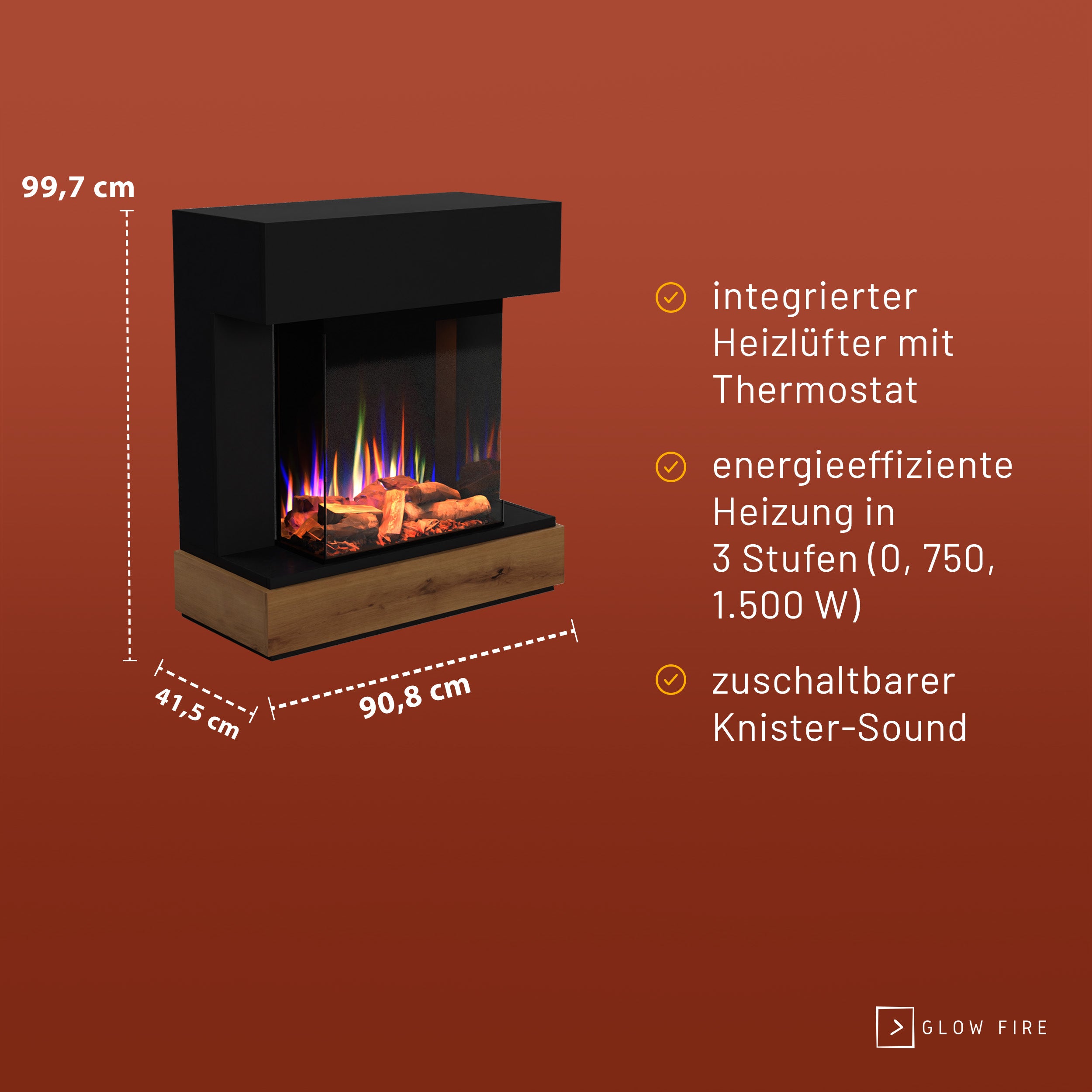 Glow Fire PR13 Elektrokamin E-Motion 3D