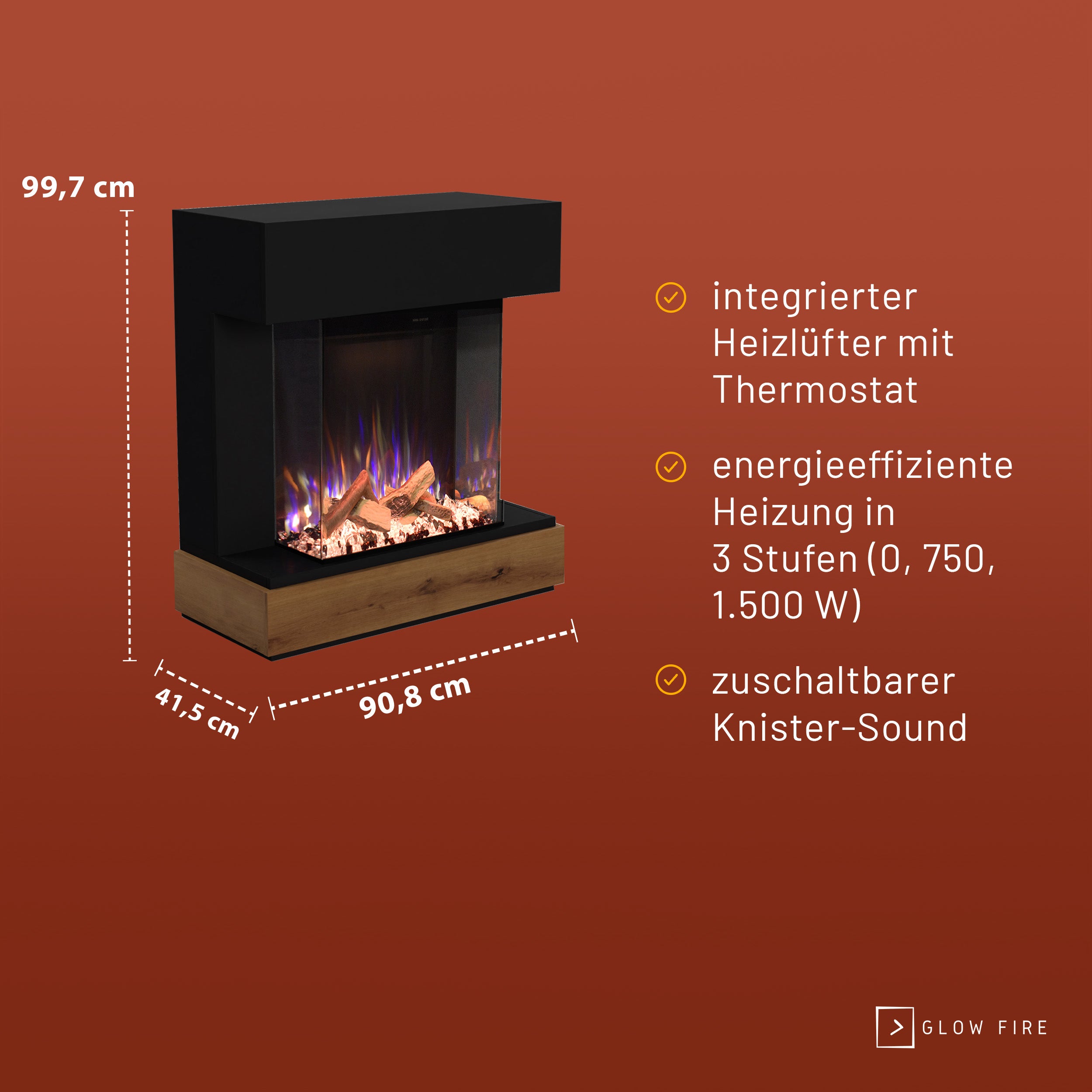 Glow Fire PR13 Elektrokamin E-Motion 3D