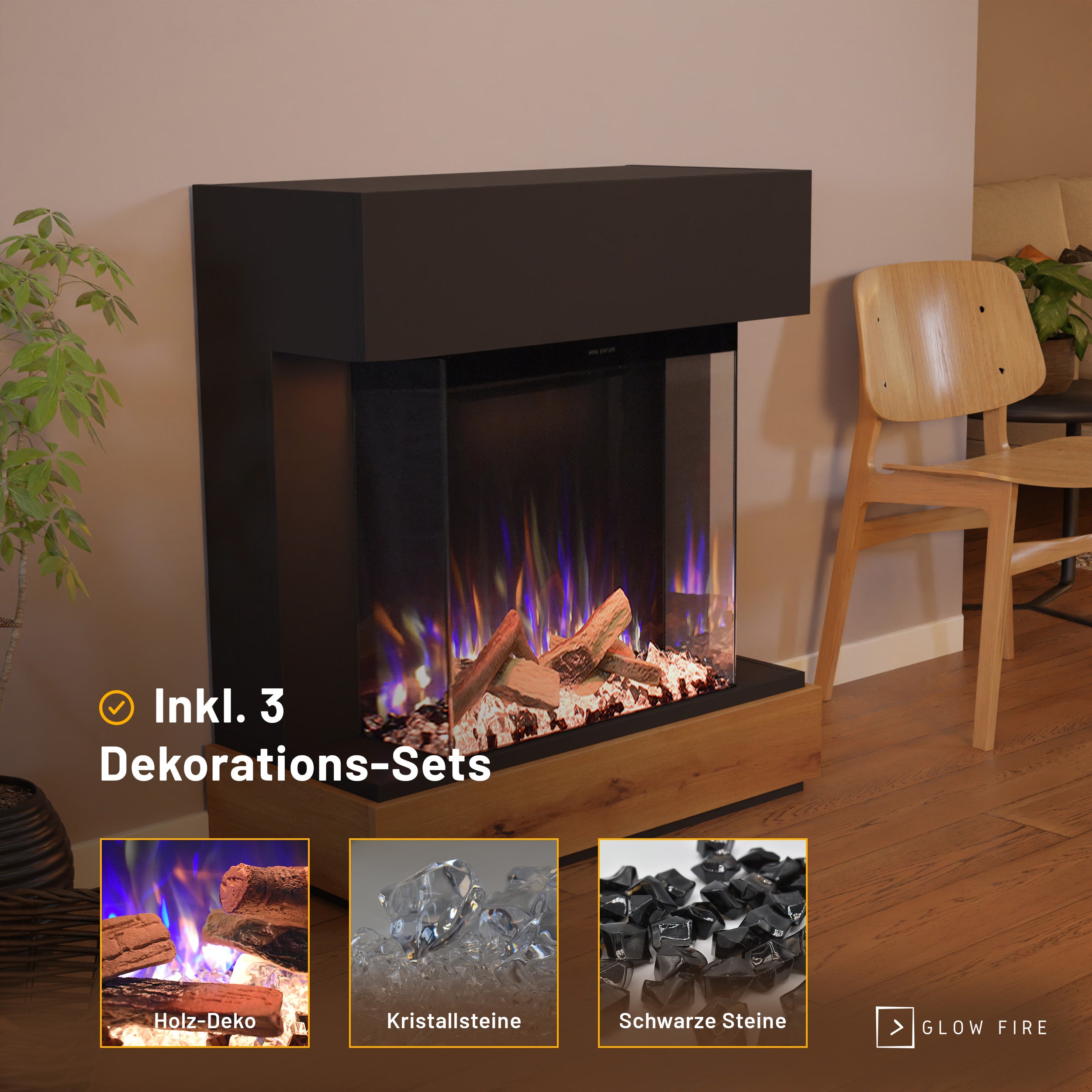 Glow Fire PR13 Elektrokamin E-Motion 3D