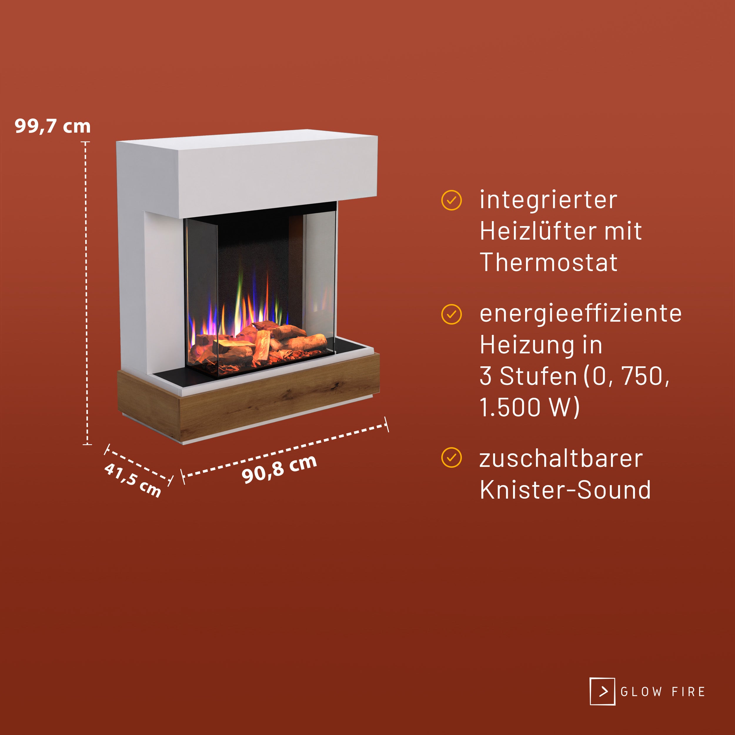 Glow Fire PR13 Elektrokamin E-Motion 3D
