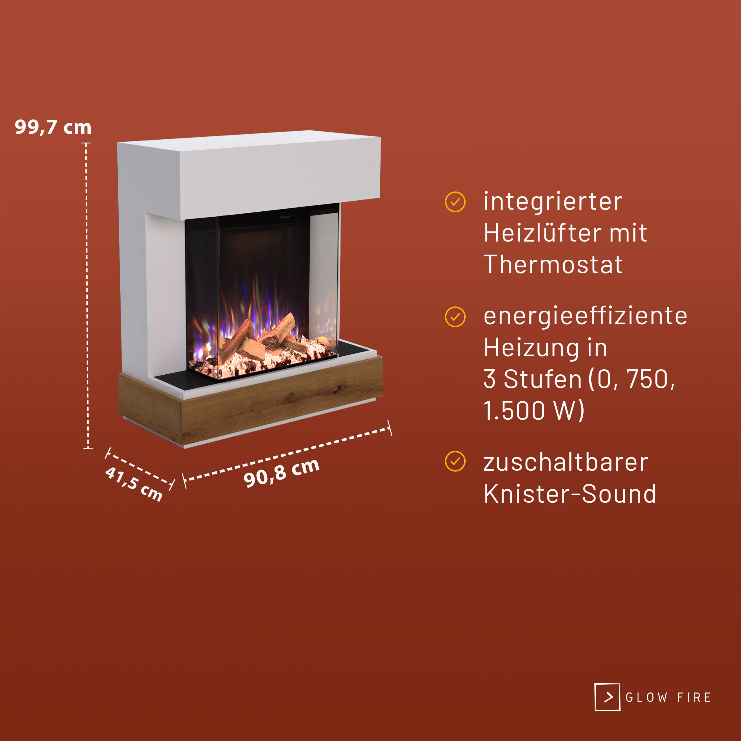 Glow Fire PR13 Elektrokamin E-Motion 3D