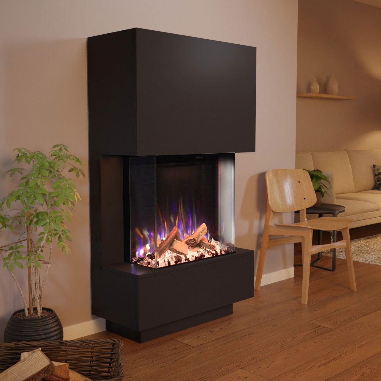 Glow Fire PR14 Schwarz Elektrokamin