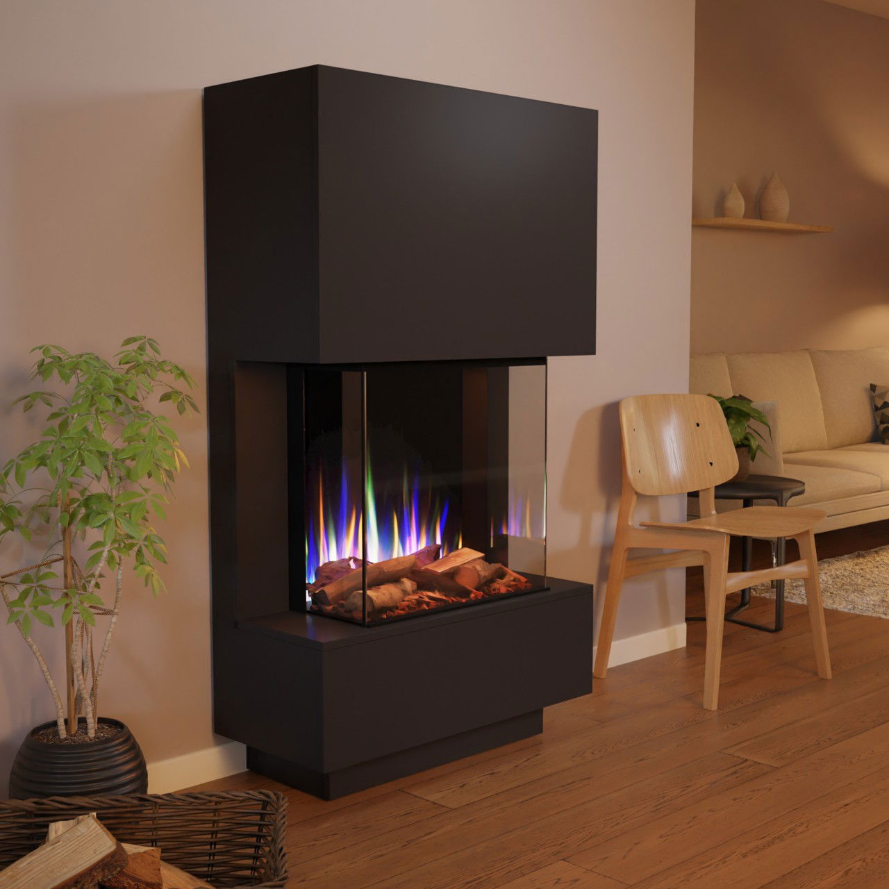 Glow Fire PR14 Schwarz Elektrokamin