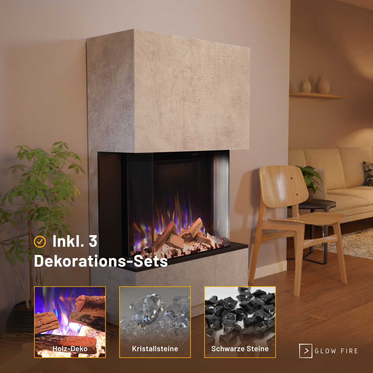 Glow Fire PR14 Beton Elektrokamin