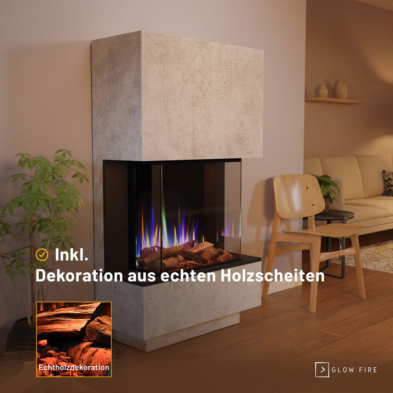 Glow Fire PR14 Beton Elektrokamin