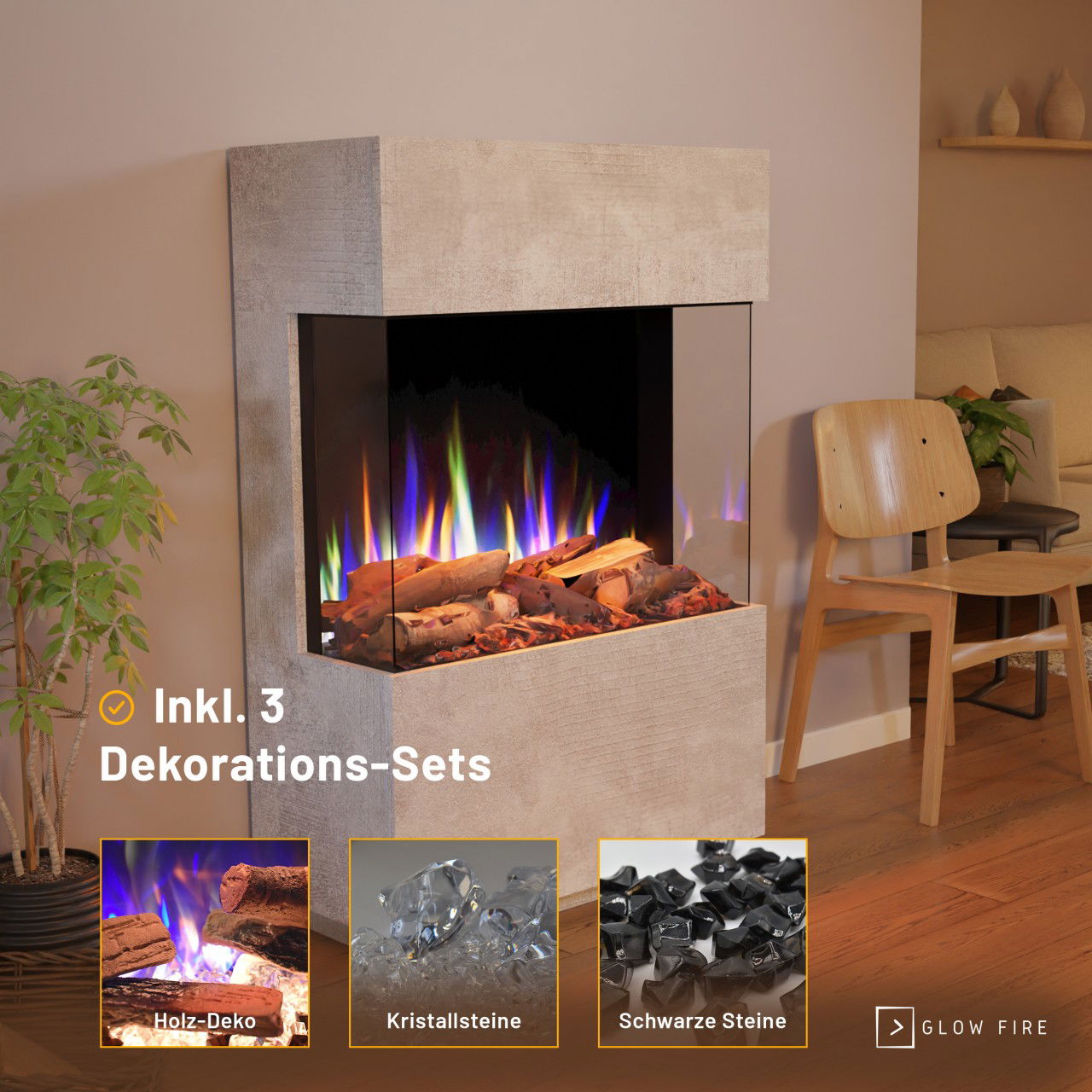 Glow Fire PR15 Beton Elektrokamin