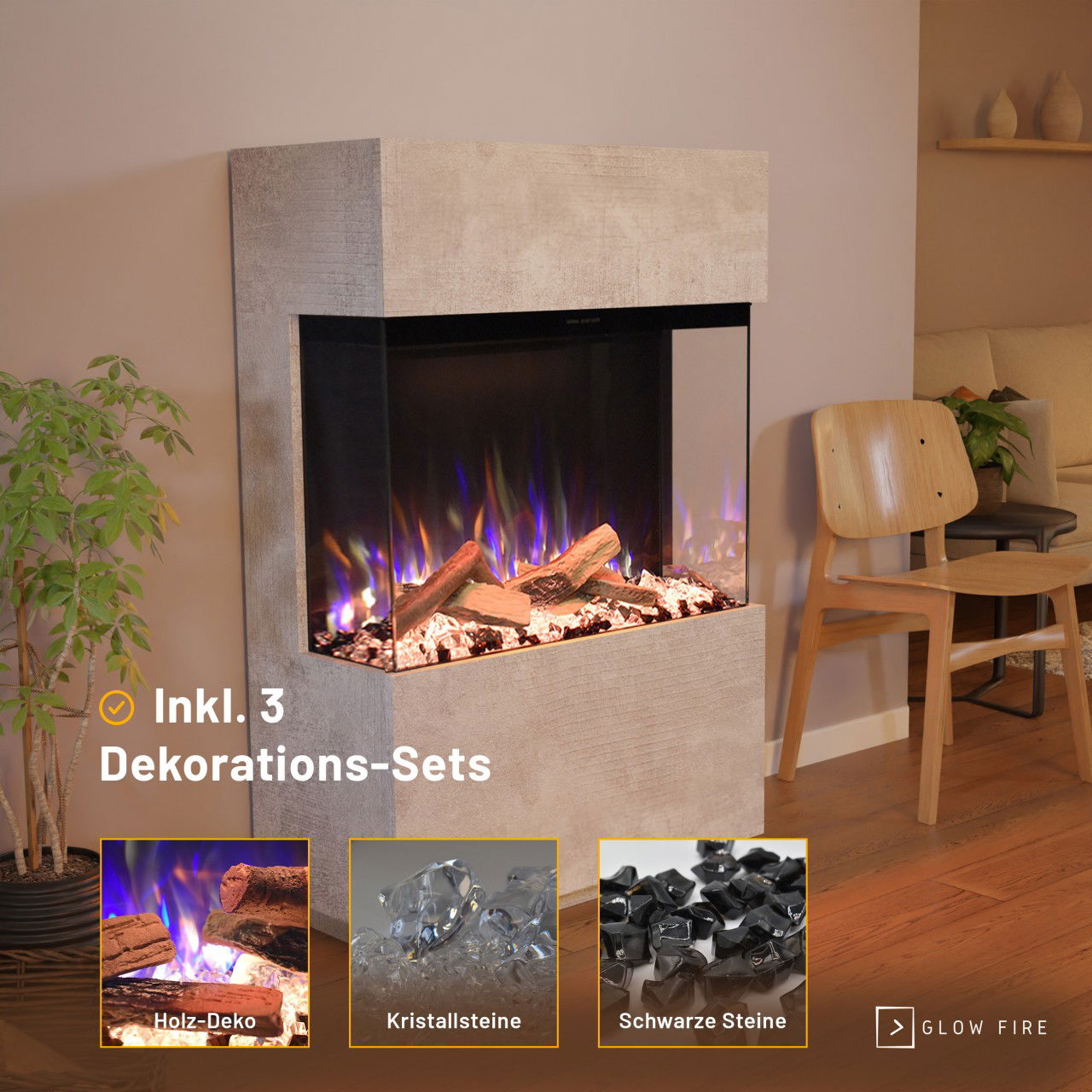 Glow Fire PR15 Beton Elektrokamin