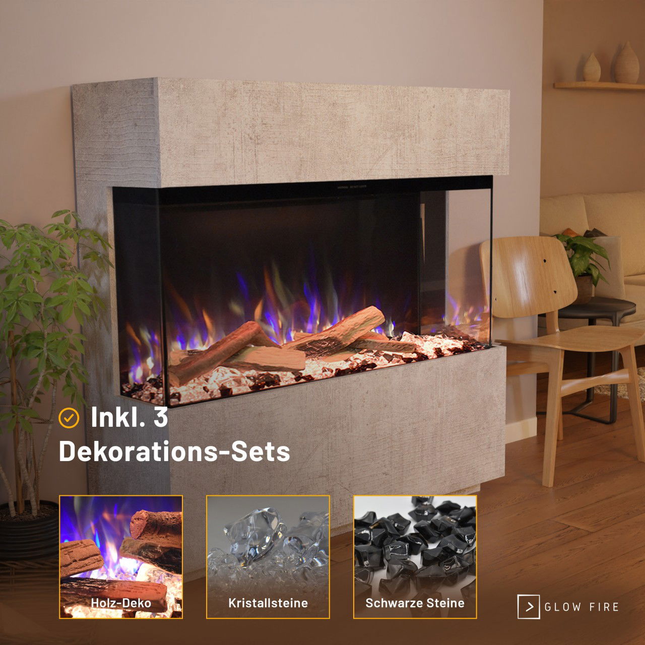 Glow Fire PR15 Beton Elektrokamin