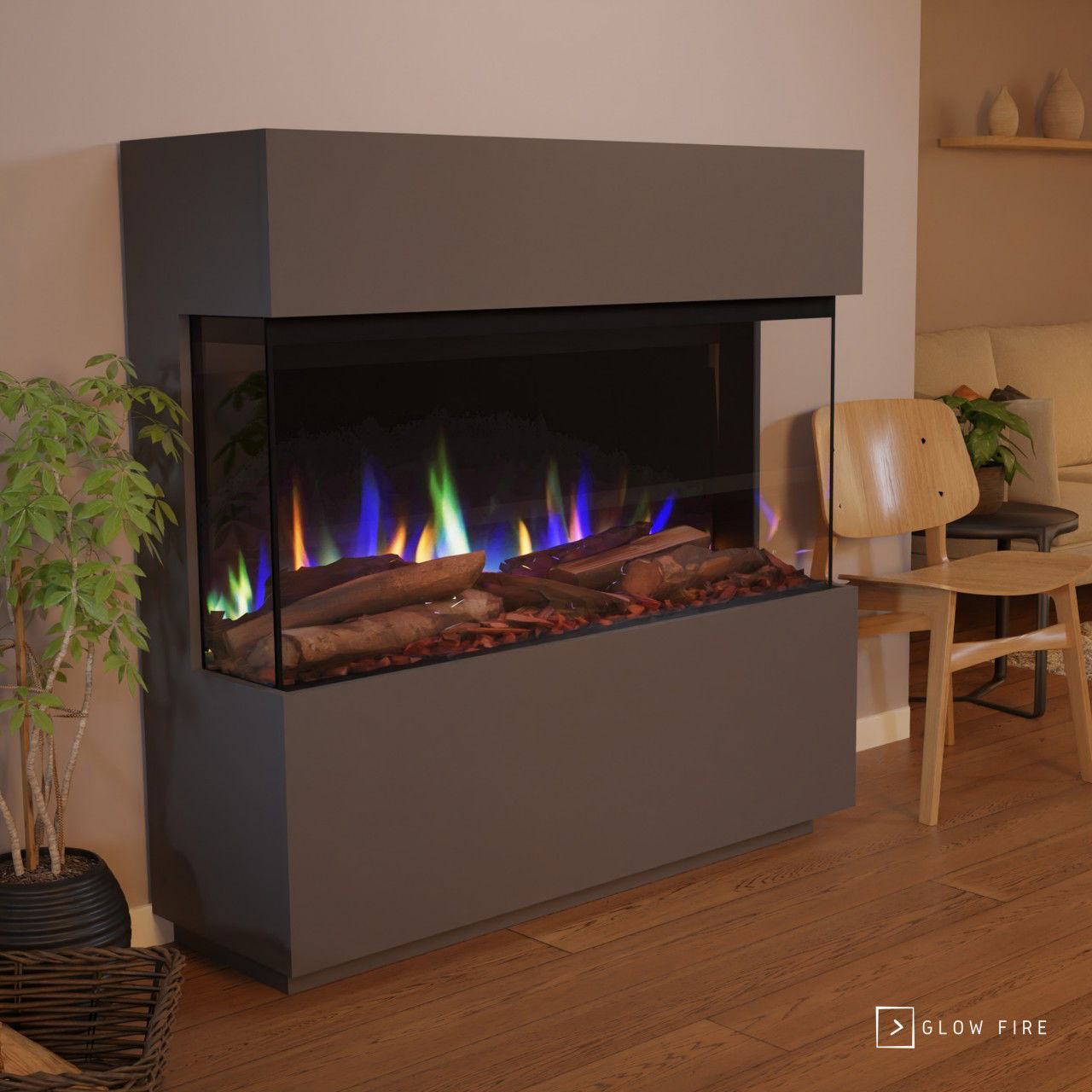 Glow Fire PR15 Grau Elektrokamin