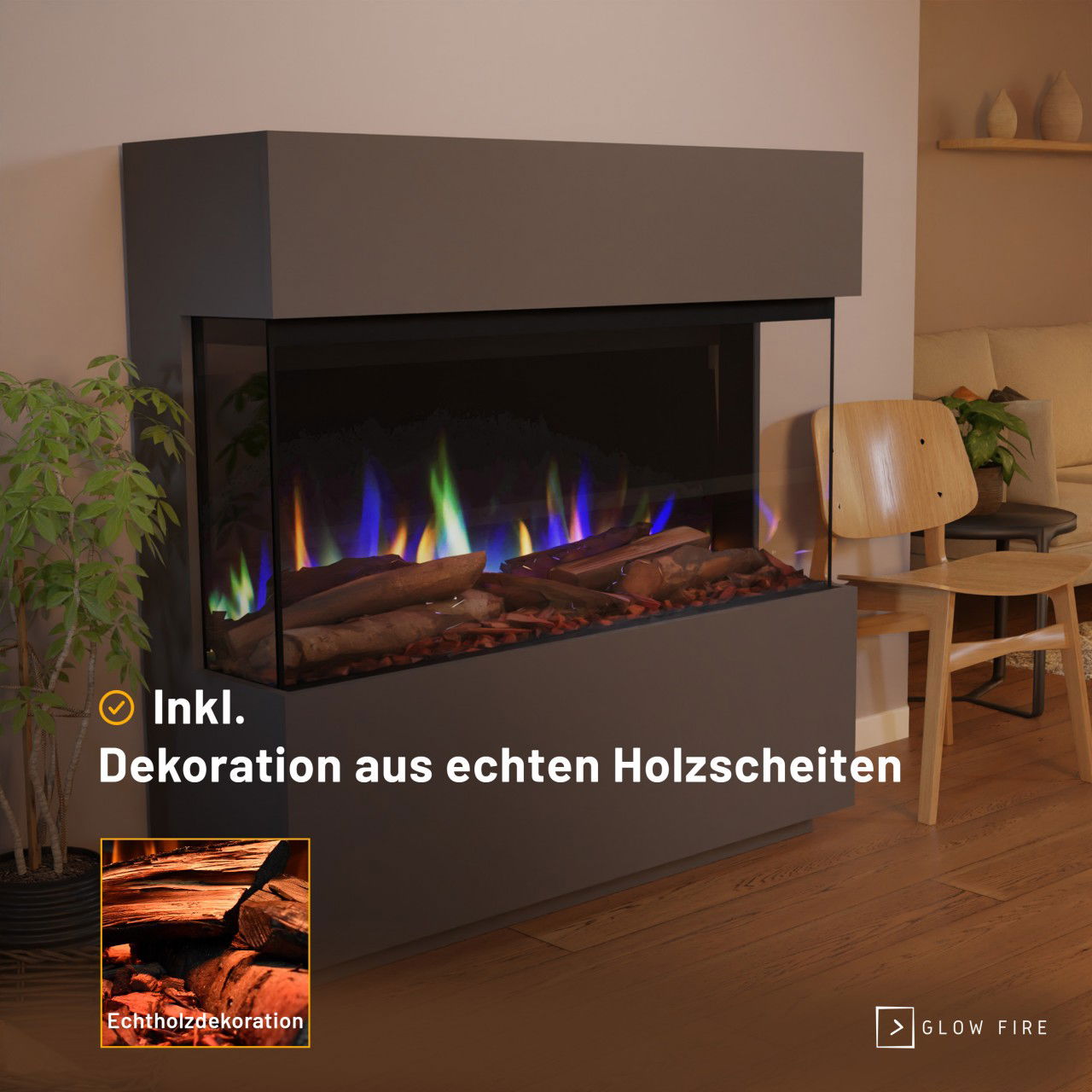 Glow Fire PR15 Grau Elektrokamin