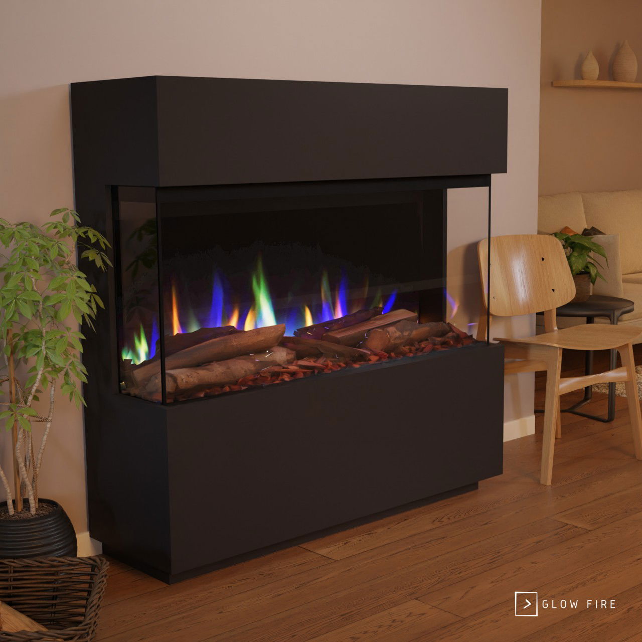 Glow Fire PR15 Schwarz Elektrokamin