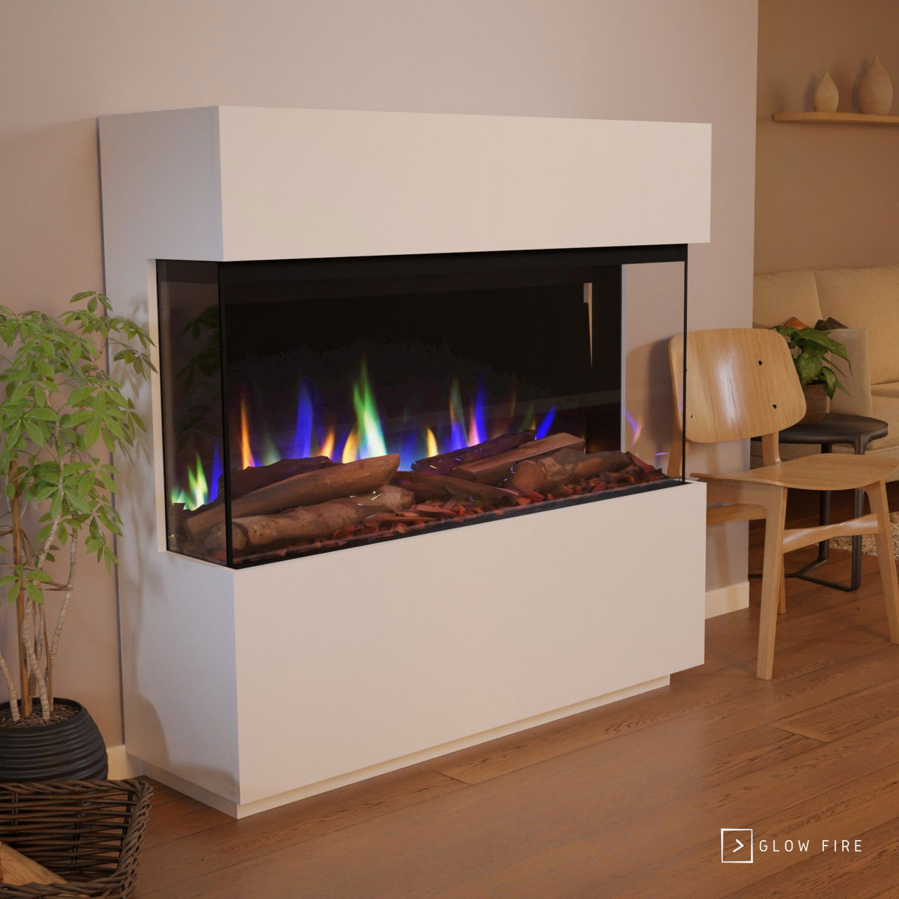 Glow Fire PR15 Weiss Elektrokamin