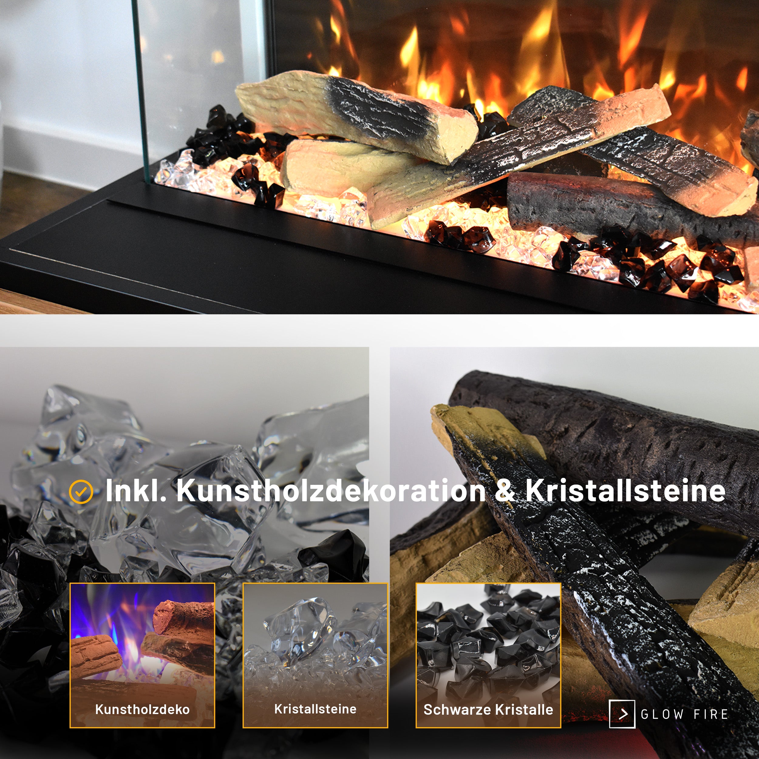 Glow Fire PR16 Elektrokamin E-Motion 3D