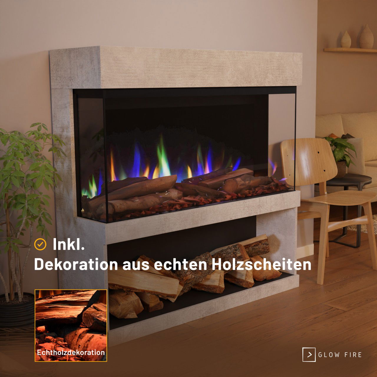 Glow Fire PR17 Beton Elektrokamin