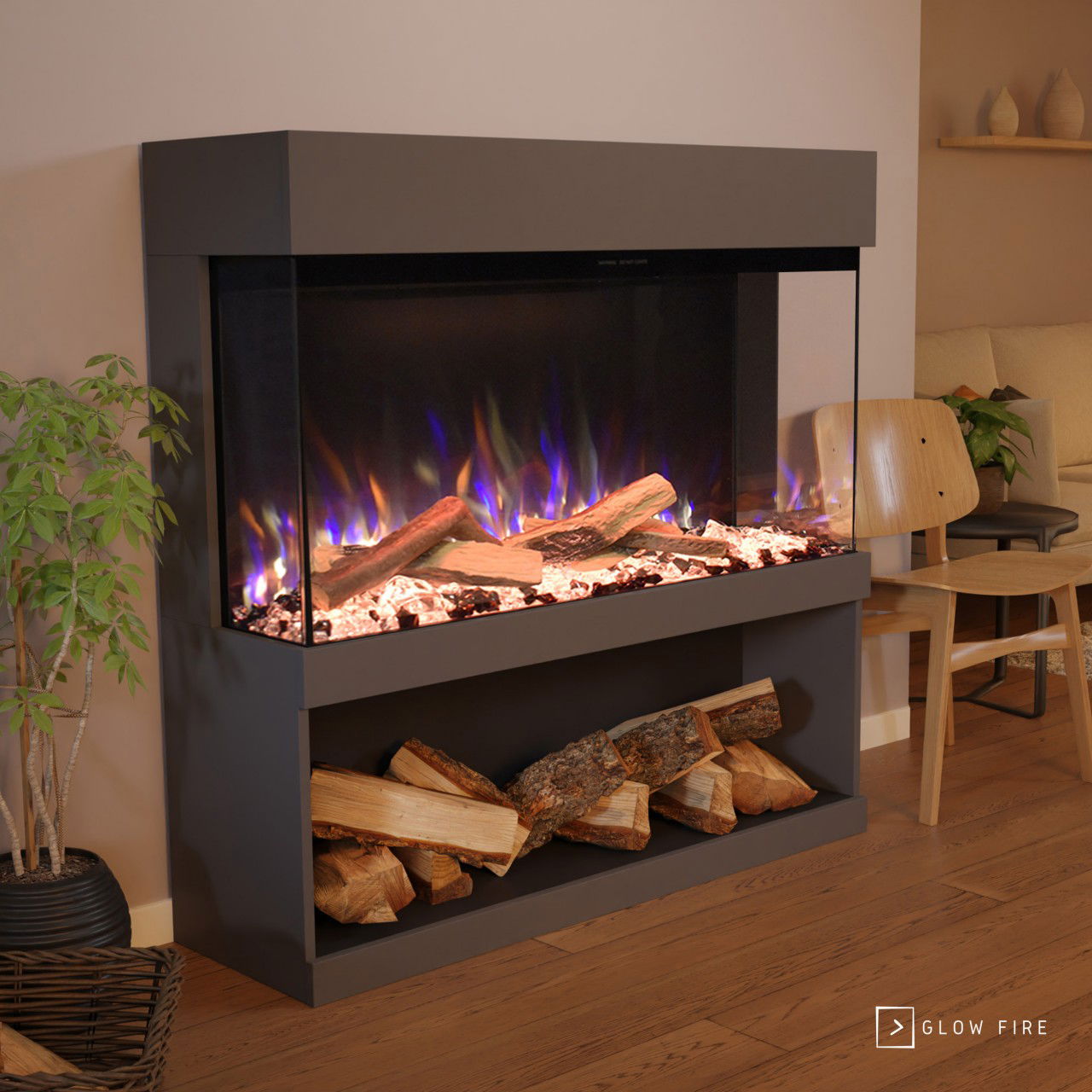 Glow Fire PR17 Grau Elektrokamin
