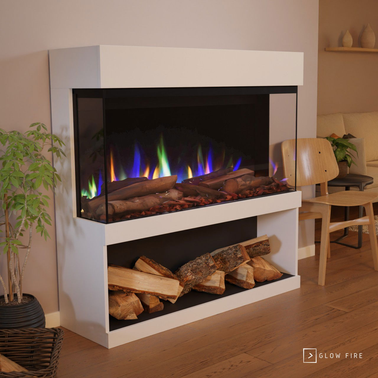 Glow Fire PR17 Weiss Elektrokamin