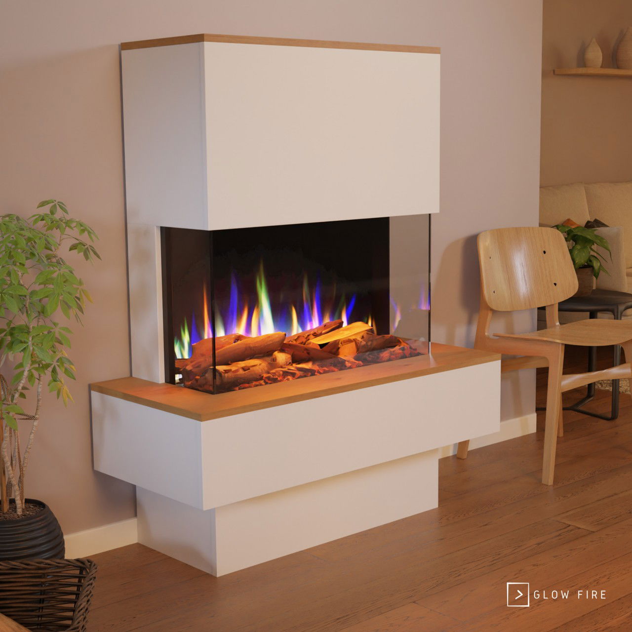 Glow Fire PR18 Weiss Elektrokamin