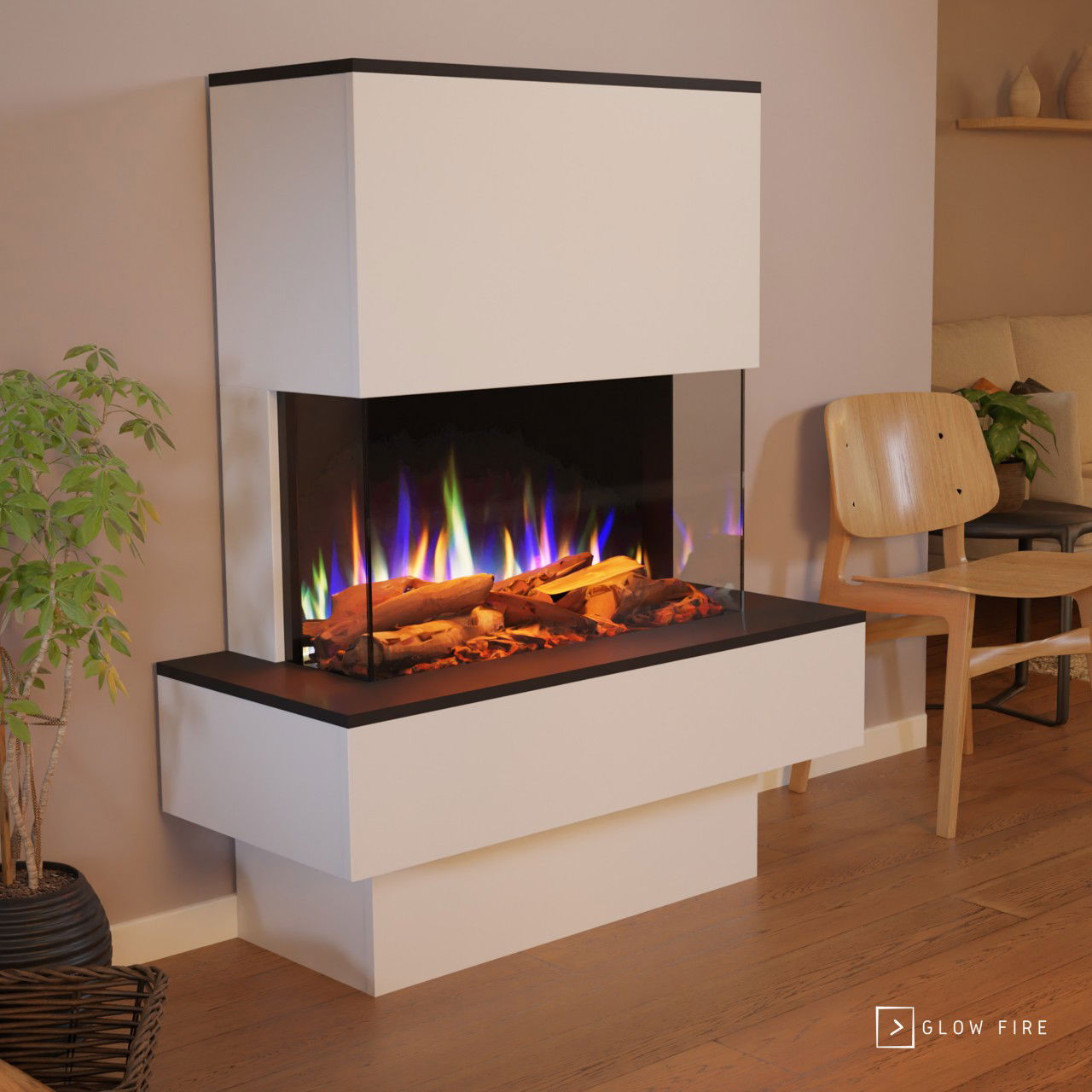 Glow Fire PR18 Weiss Elektrokamin