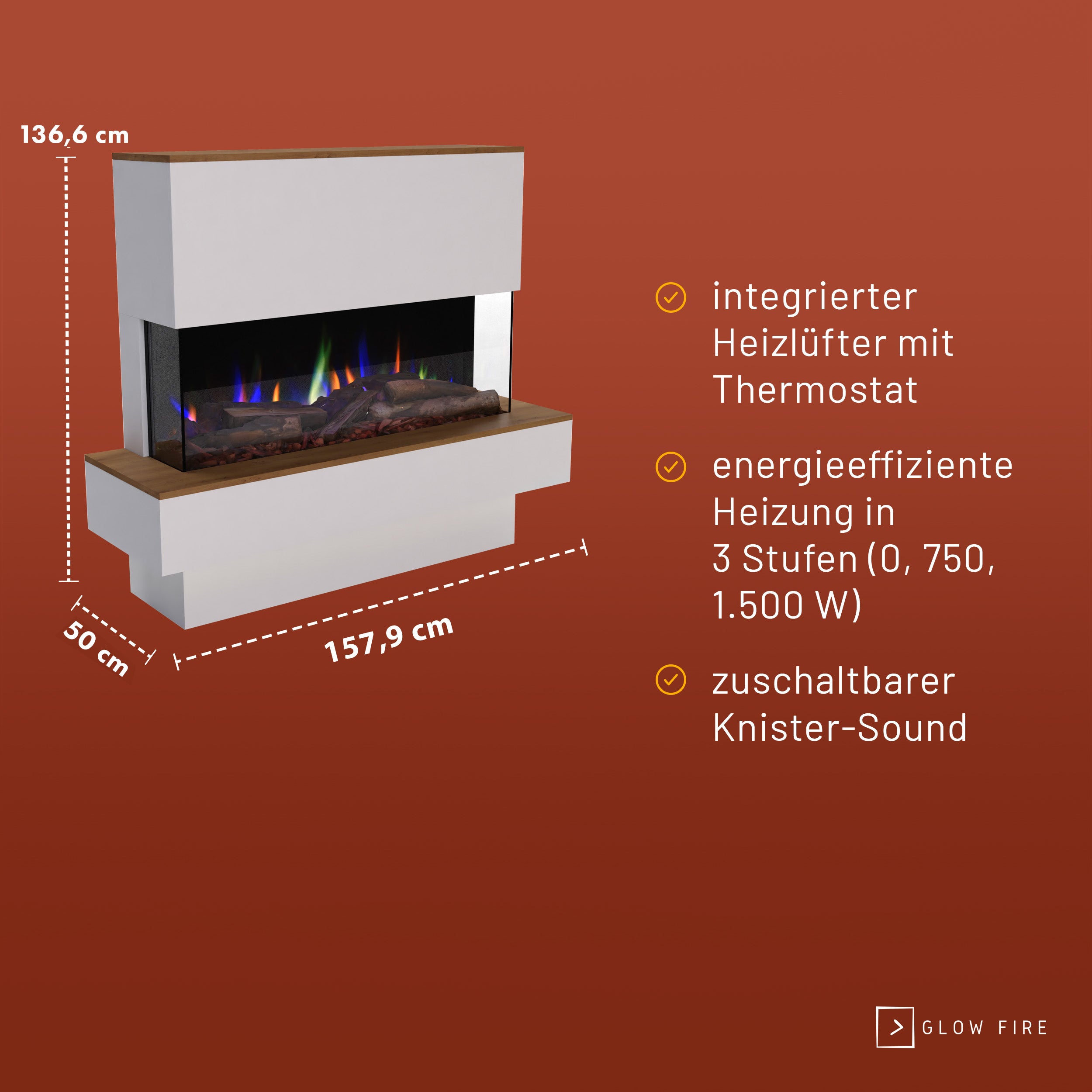 Glow Fire PR19 Elektrokamin E-Motion 3D