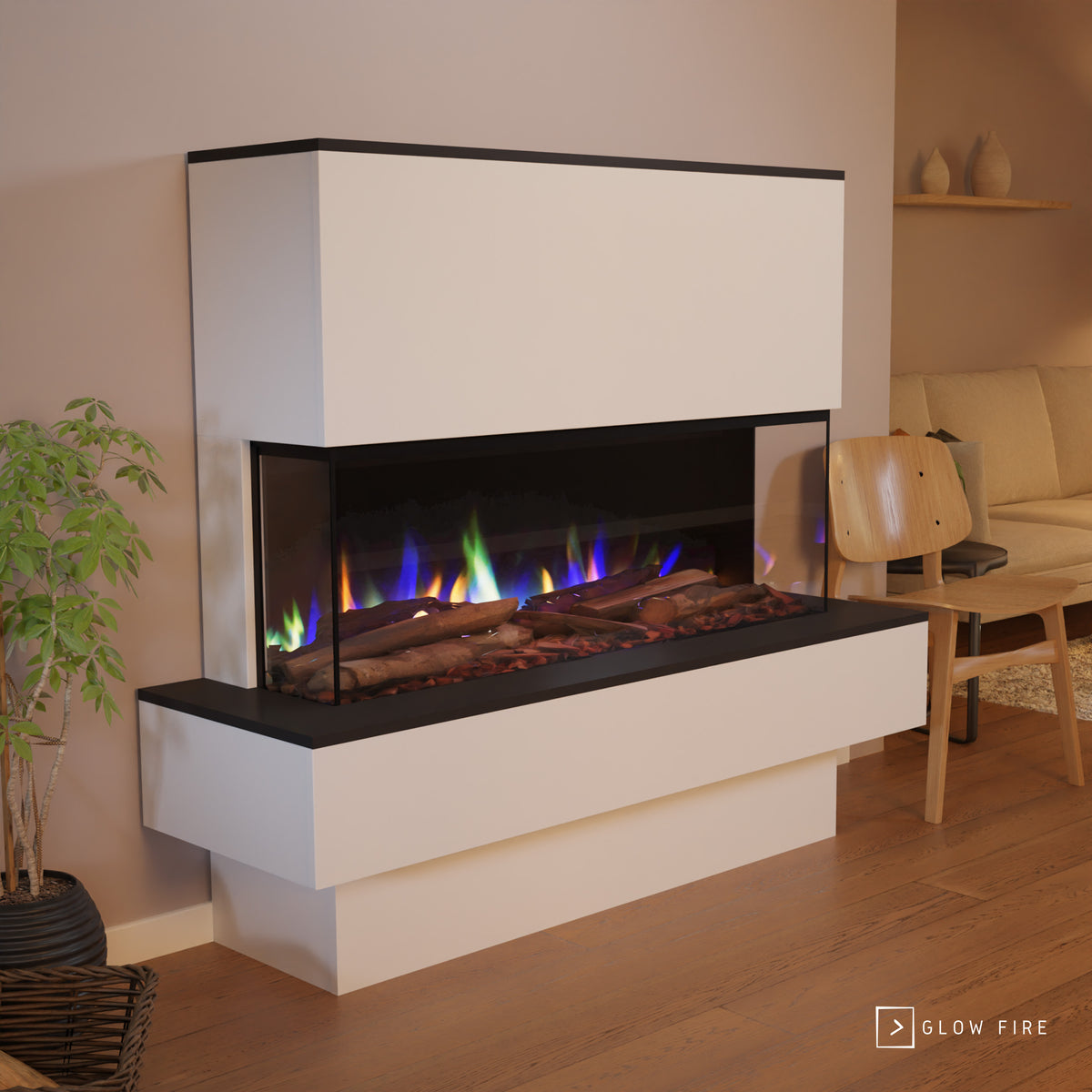 Glow Fire PR19 Camino elettrico E-Motion 3D