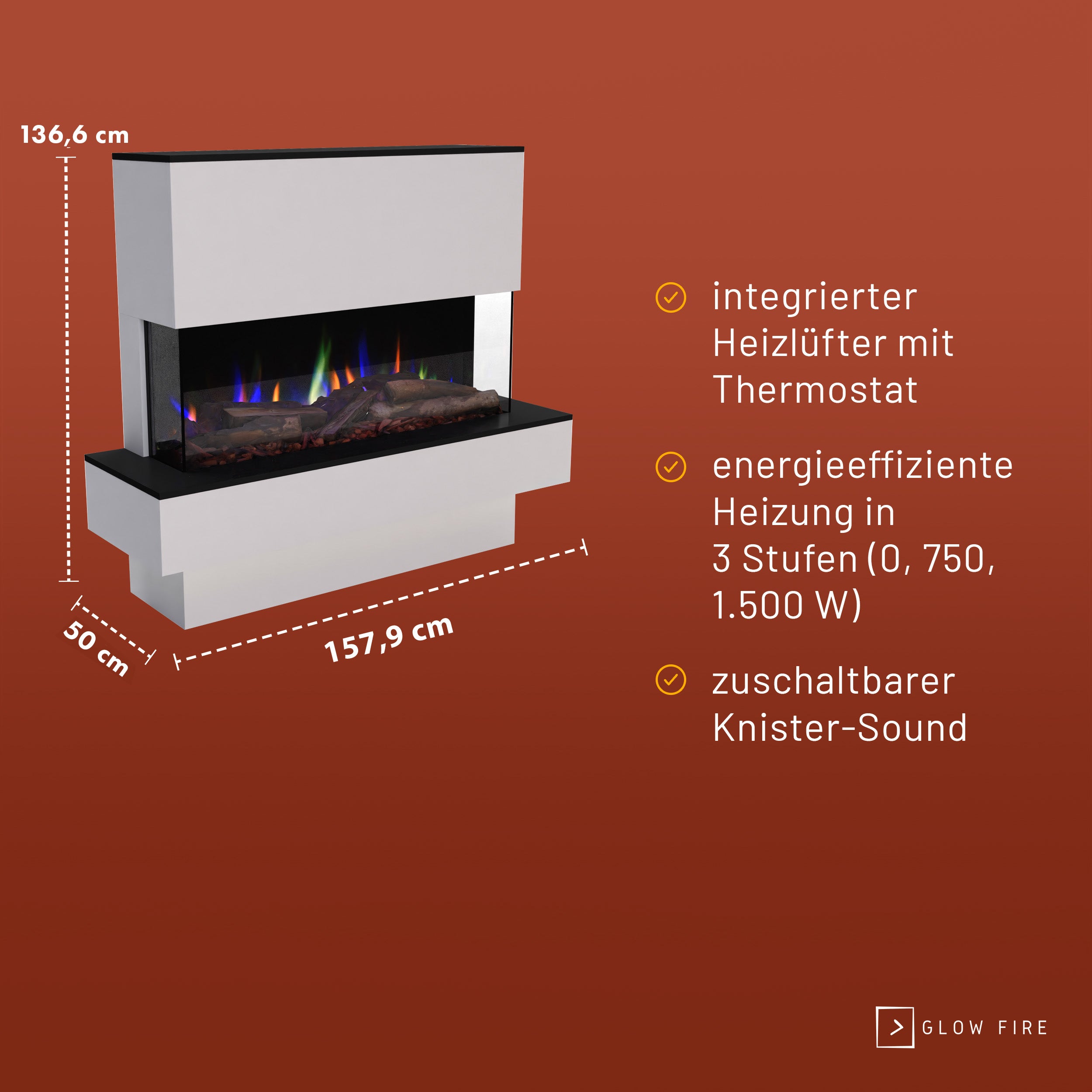 Glow Fire PR19 Elektrokamin E-Motion 3D