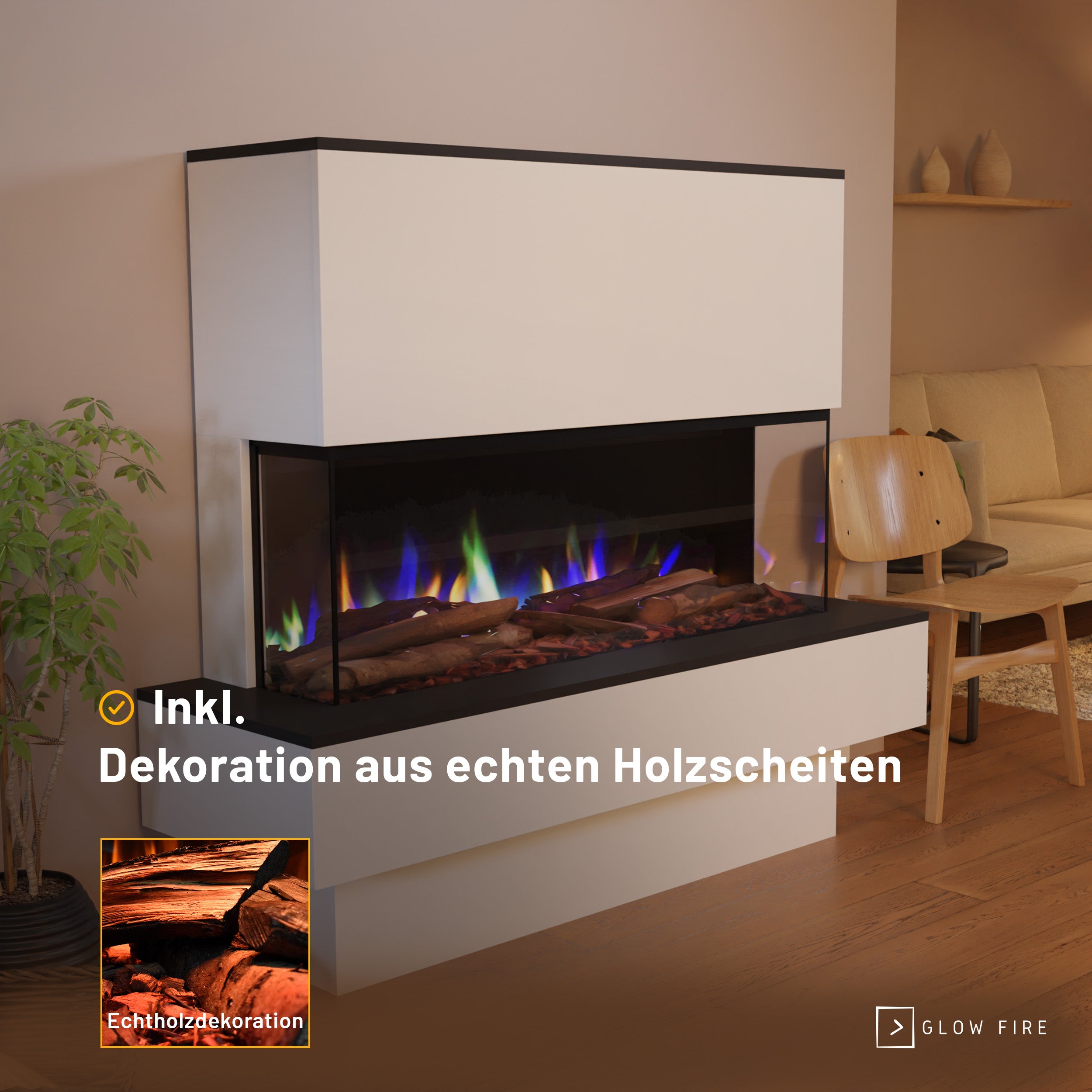 Glow Fire PR19 Elektrokamin E-Motion 3D