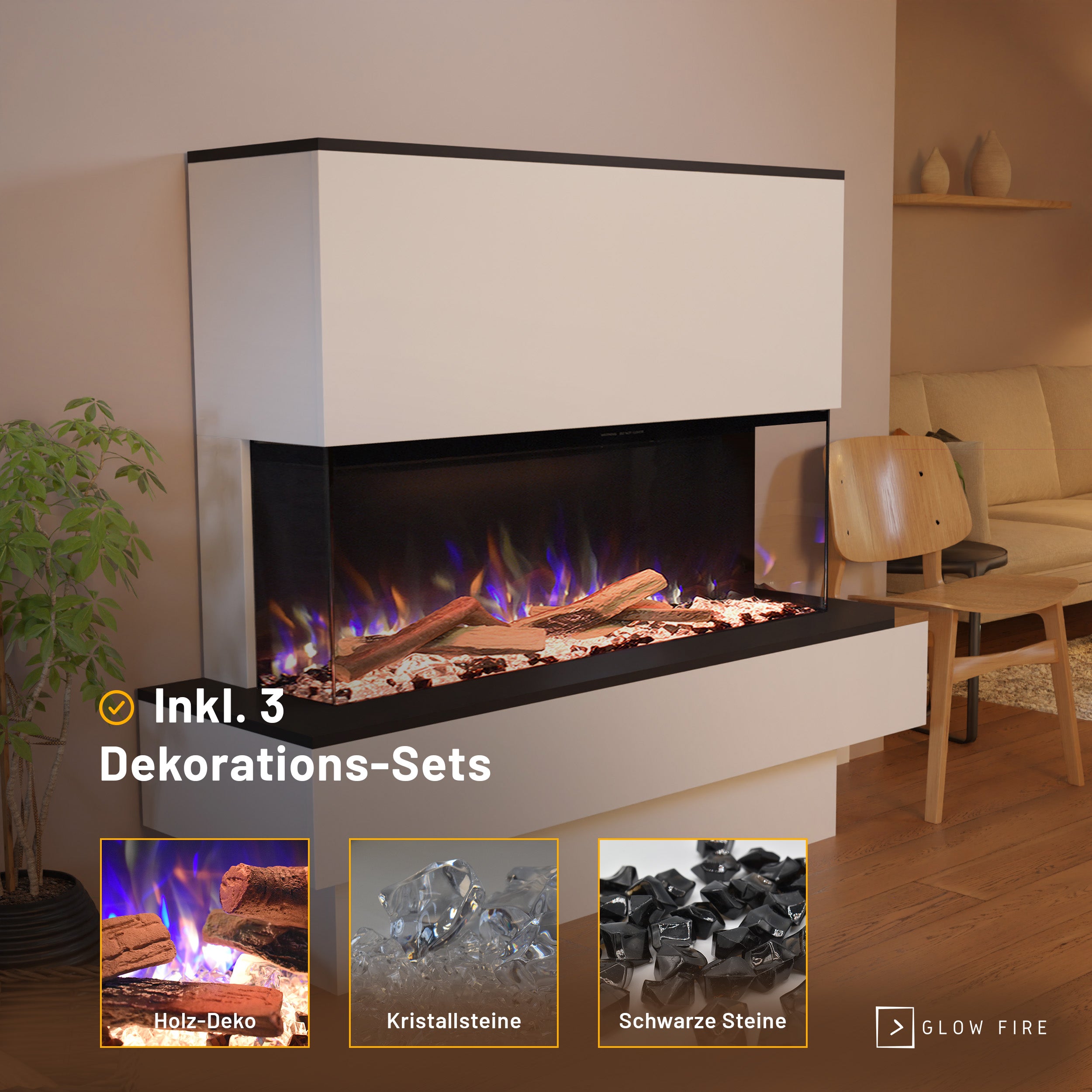 Glow Fire PR19 Elektrokamin E-Motion 3D