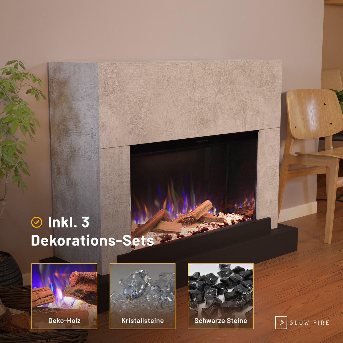 Cheminée électrique Glow Fire PR4 E-Motion 3D