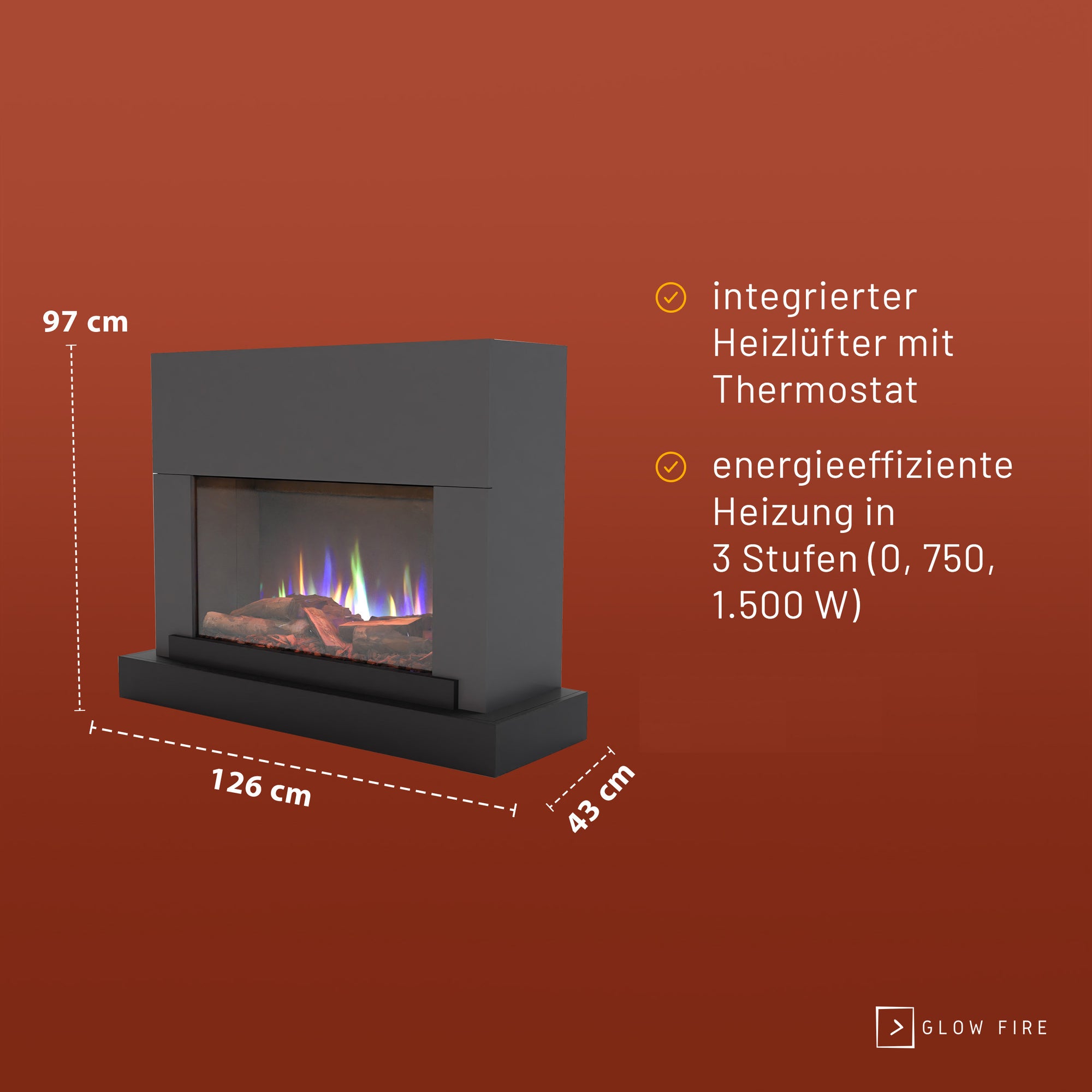 Cheminée électrique Glow Fire PR4 E-Motion 3D