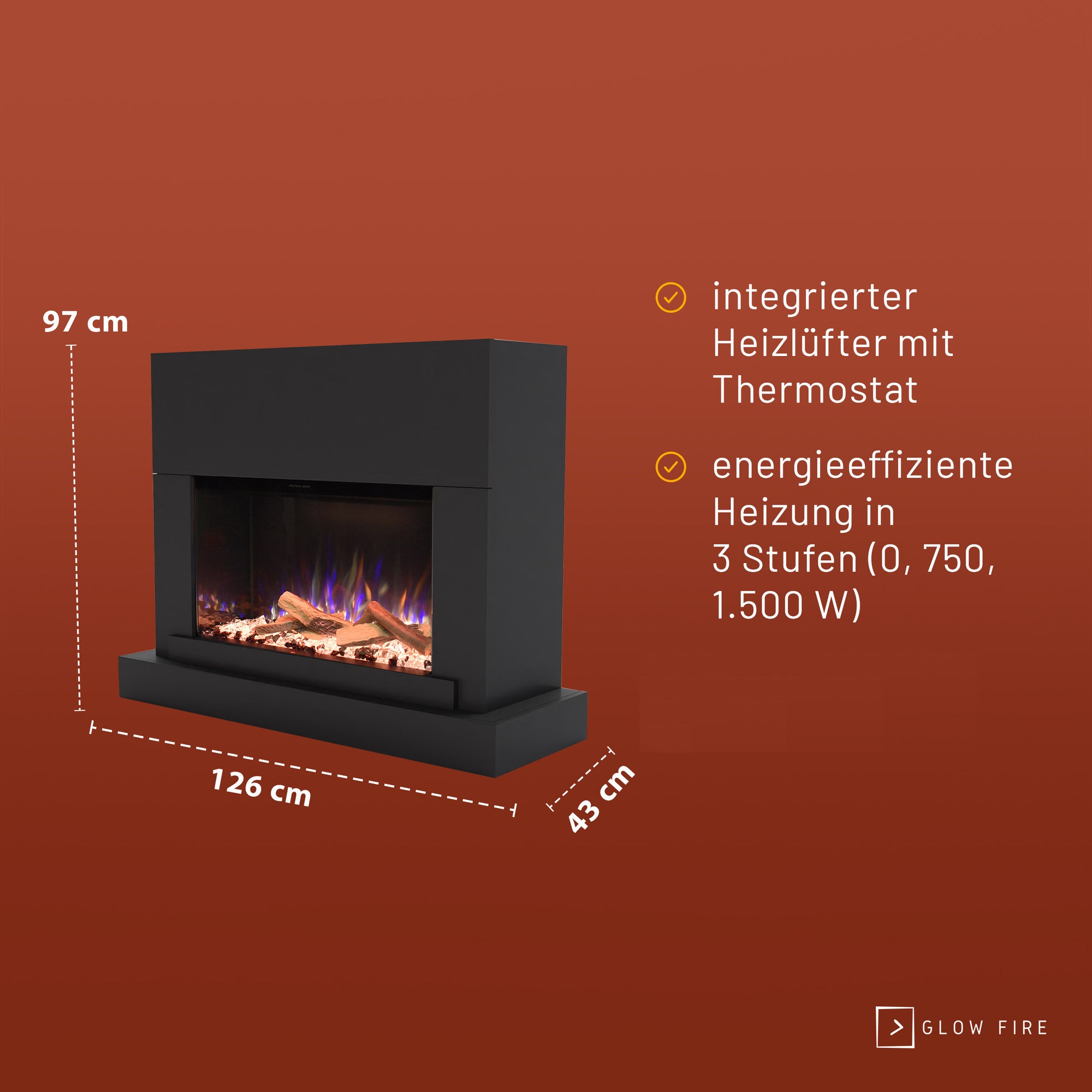Cheminée électrique Glow Fire PR4 E-Motion 3D