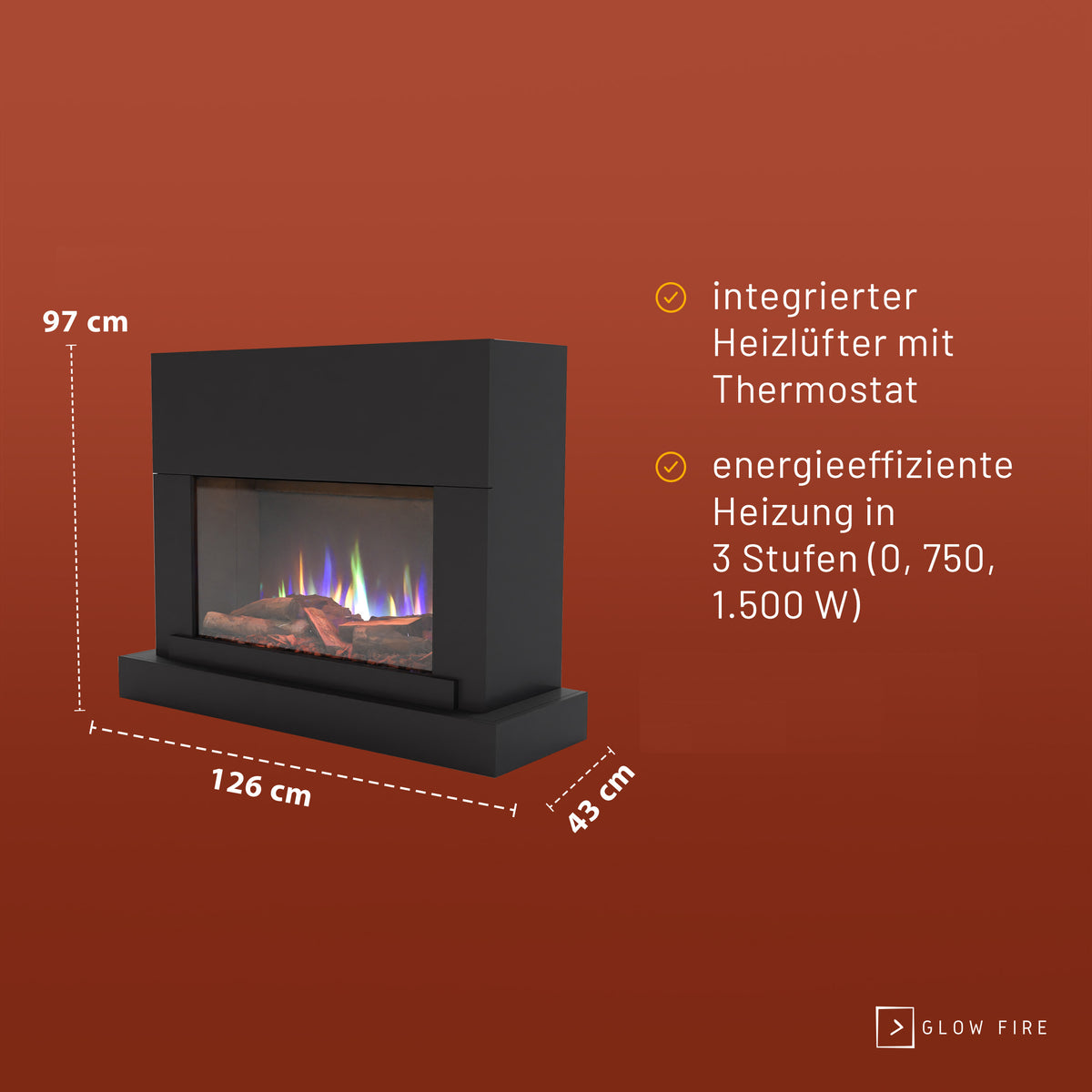 Cheminée électrique Glow Fire PR4 E-Motion 3D