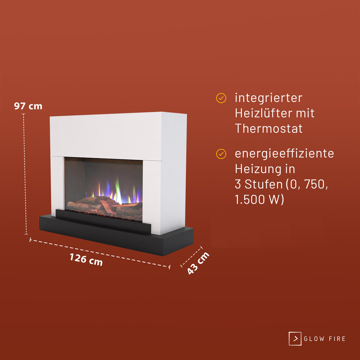 Cheminée électrique Glow Fire PR4 E-Motion 3D