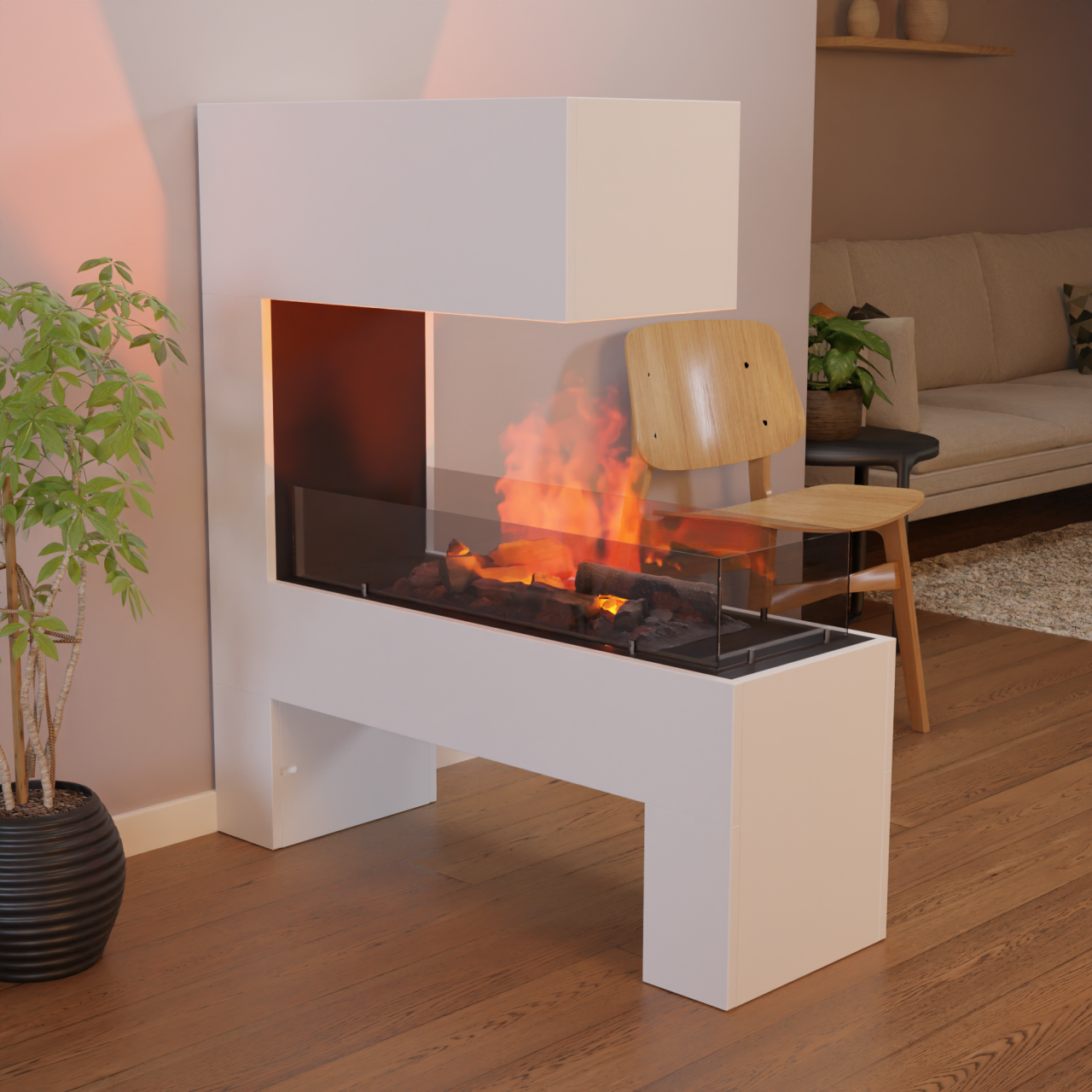 Glow Fire Mozart Weiß Elektrokamin mit Wasserdampf