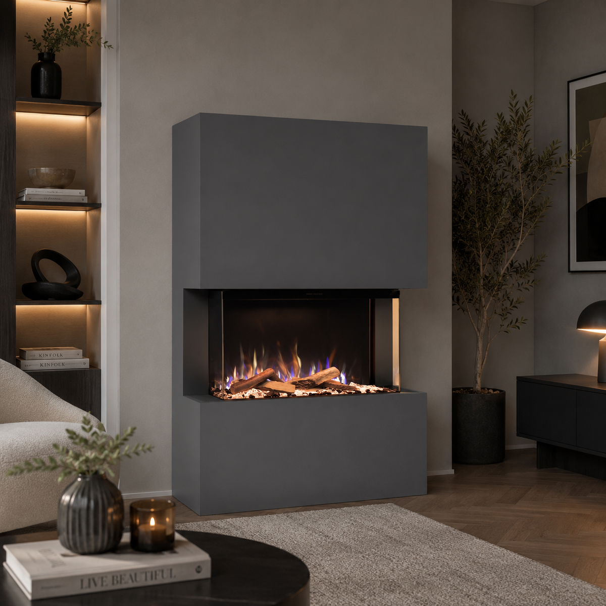 Cheminée électrique Glow Fire Portia 3 faces E-Motion 3D