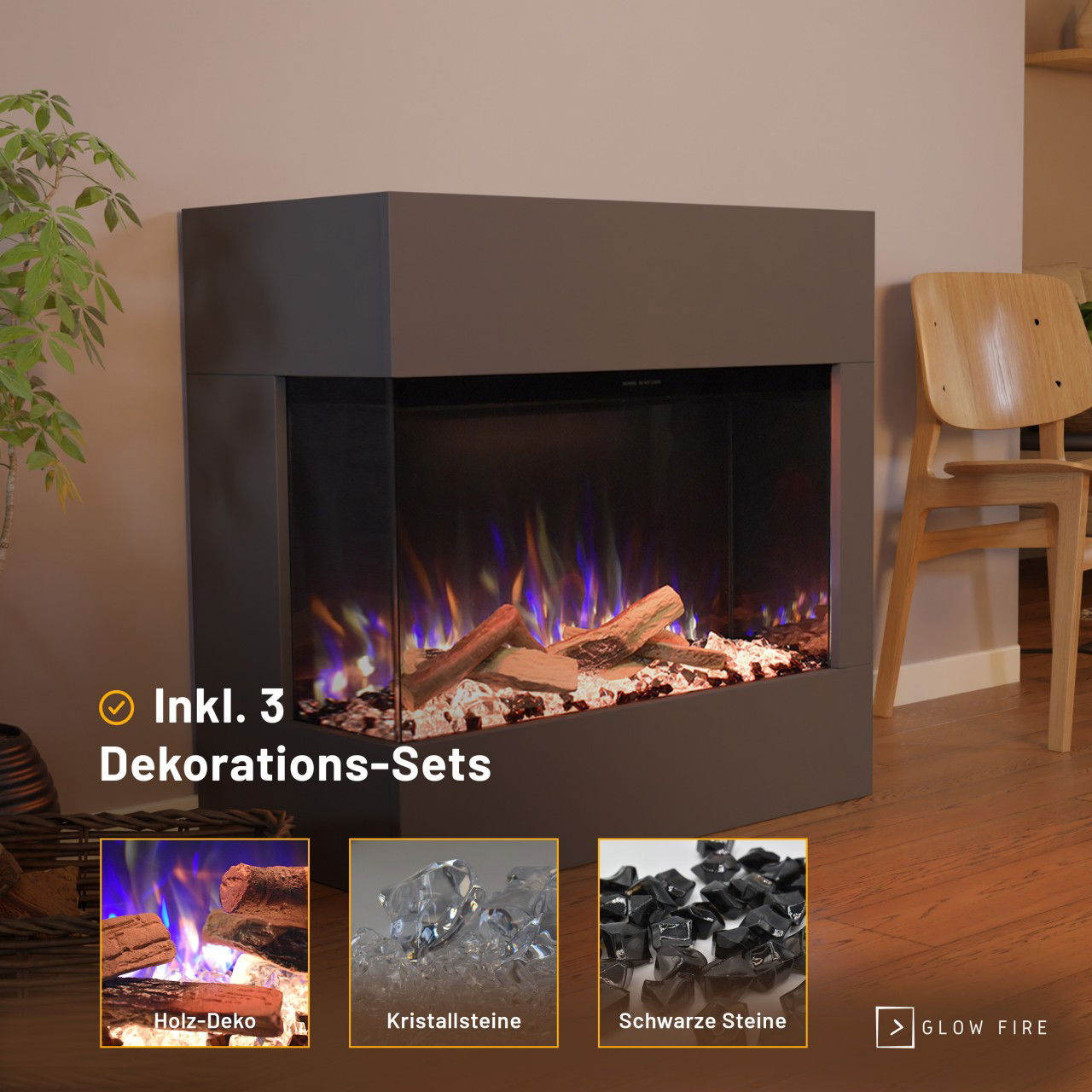 Glow Fire Portia Mini Grau Elektrokamin