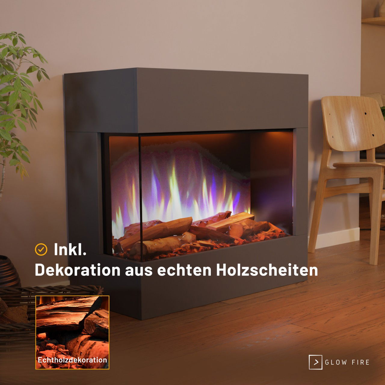 Glow Fire Portia Mini Grau Elektrokamin