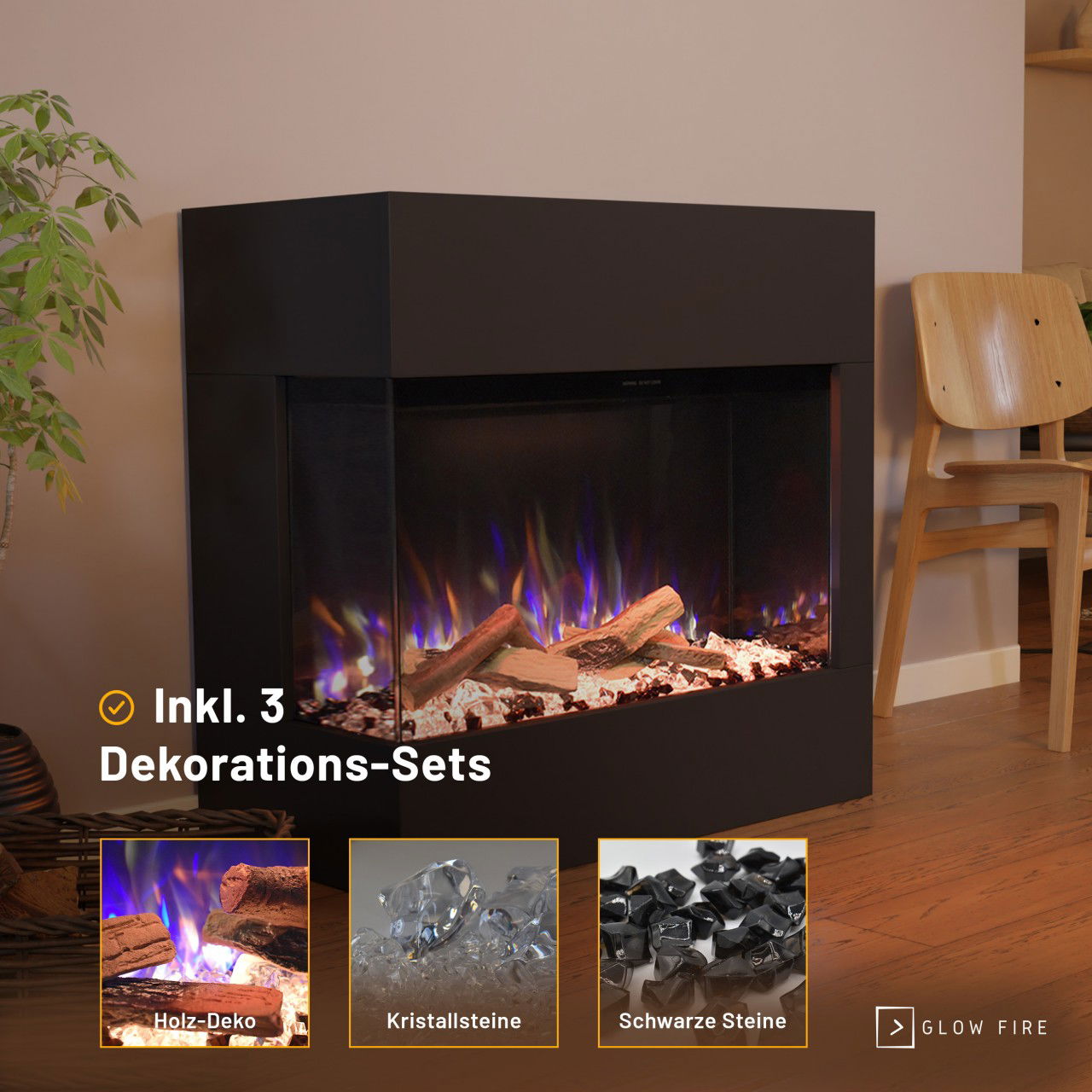 Glow Fire Portia Mini Schwarz Elektrokamin