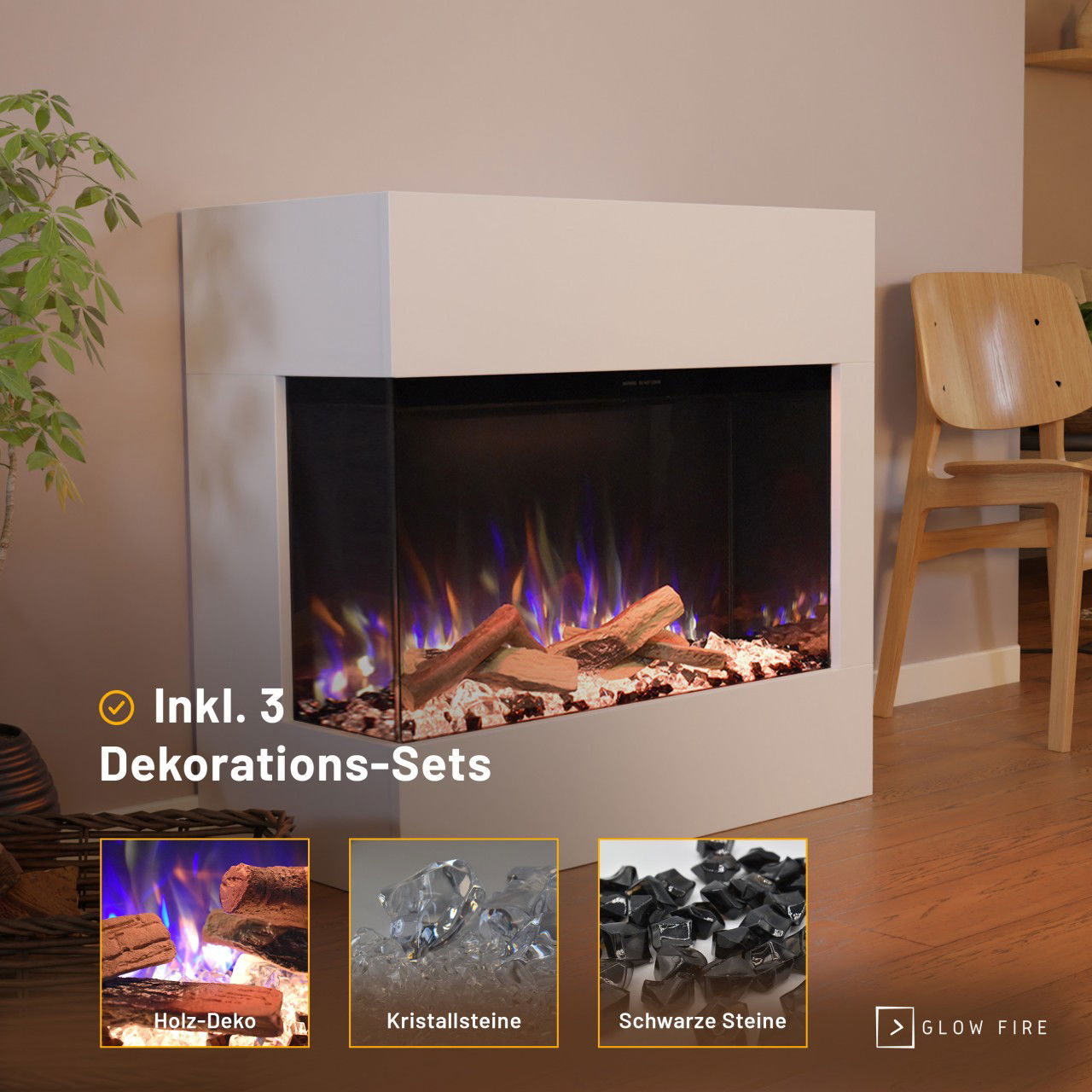 Glow Fire Portia Mini Weiß Elektrokamin