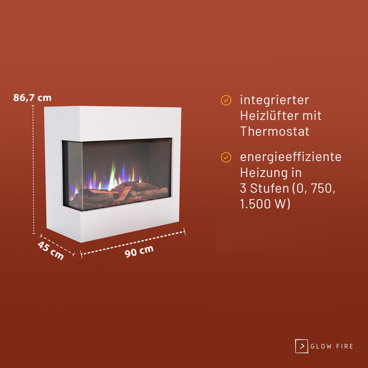 Glow Fire Portia Mini Weiß Elektrokamin